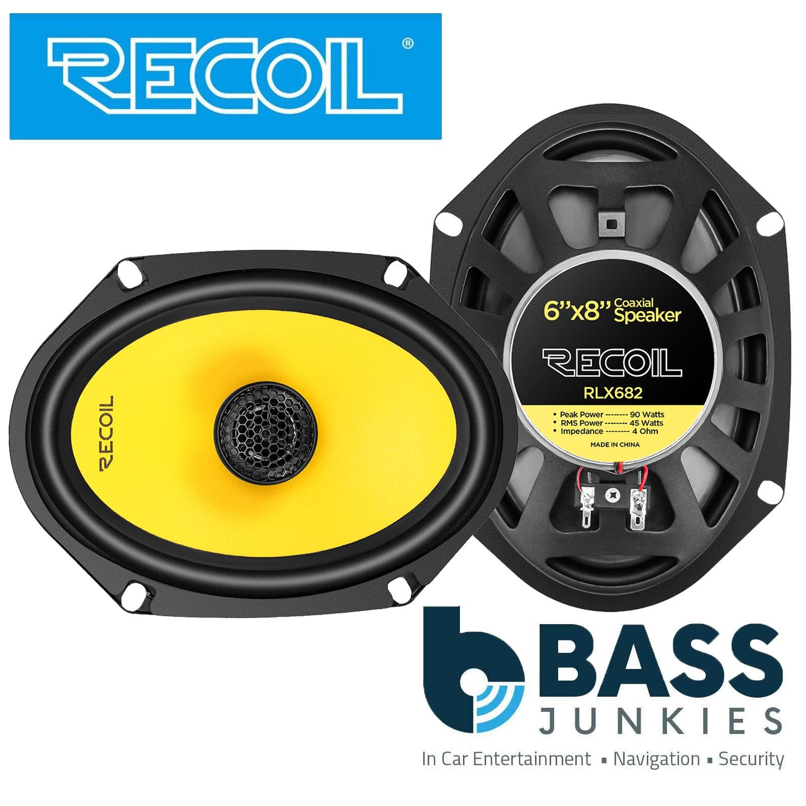 Recoil RLX682 - 180 Watts 6x8" Inch 2 Way Coaxial Car Door Speakers Pair