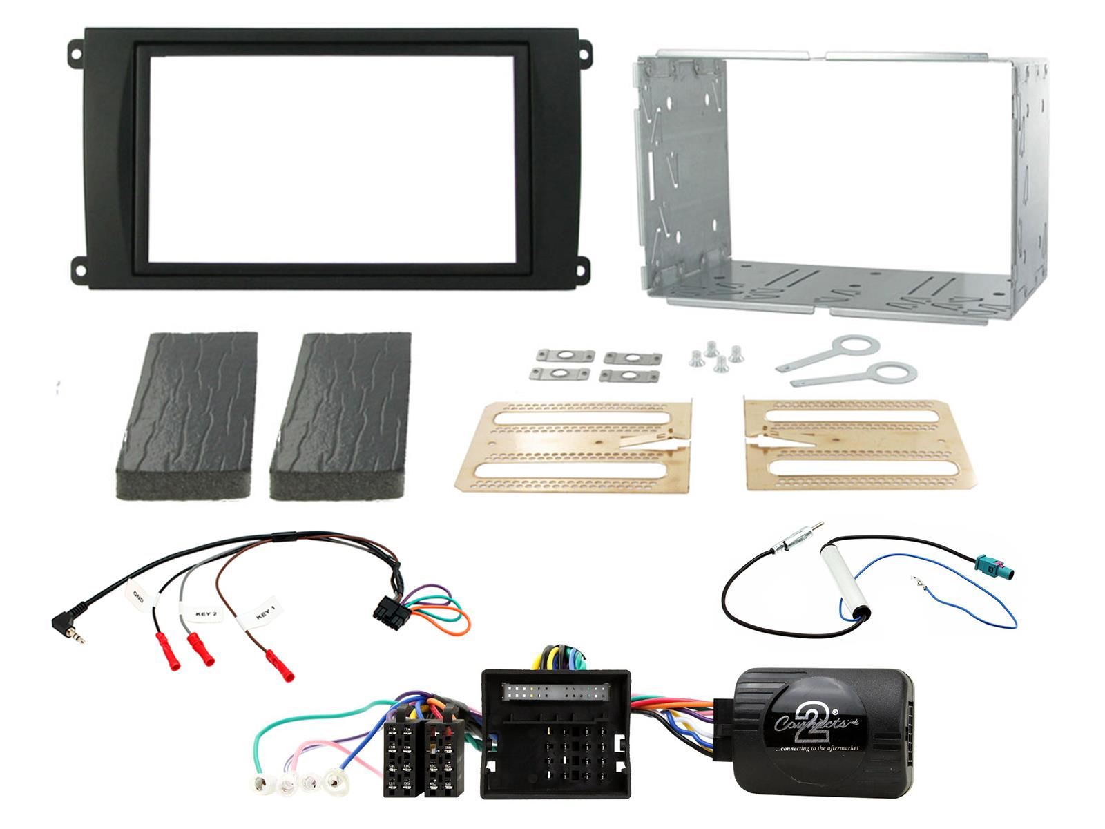 SONY DAB+ Apple | Android Double Din Stereo Fitting Kit + Steering Wheel Stalk Controls to fit Porsche Cayenne 2007-10