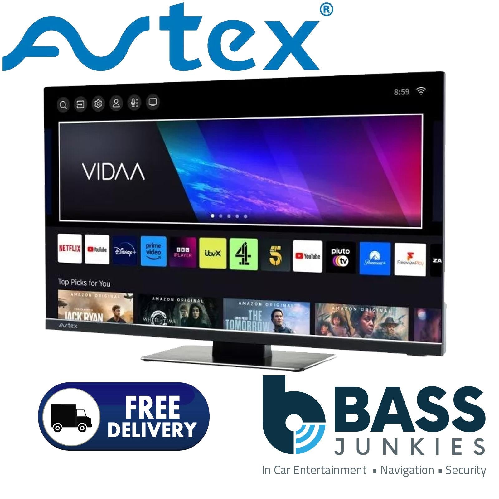 Avtex AV390TS 12V/240V Camper Caravan Motorhome 39" Smart Wi-Fi HD Freeview TV