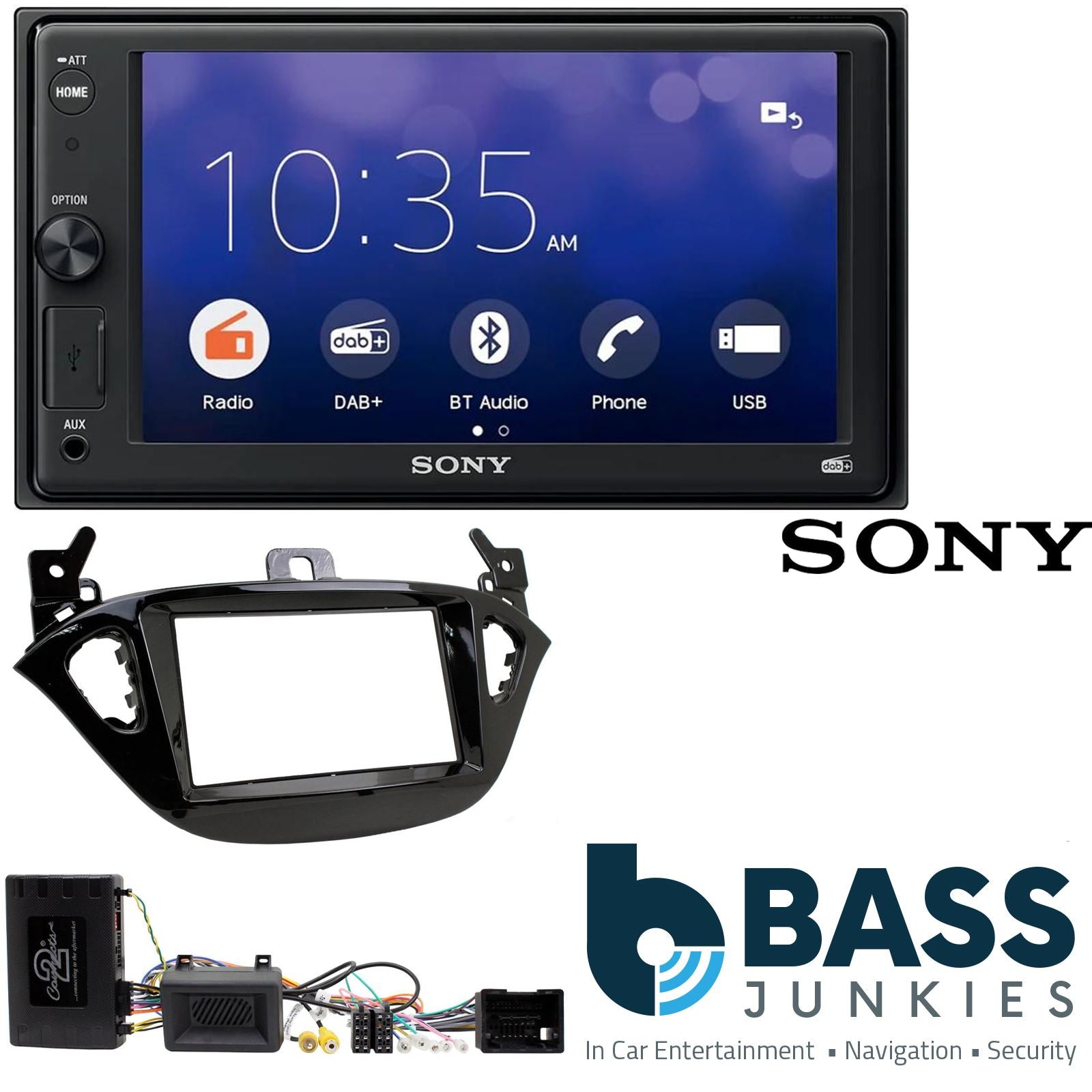Sony 6.2" Screen Bluetooth|DAB Double Din + Fitting Kit - to fit Opel Adam 2013-21 | Opel Corsa 2014- | Vauxhall Adam 2012- | Vauxhall Corsa 2014-