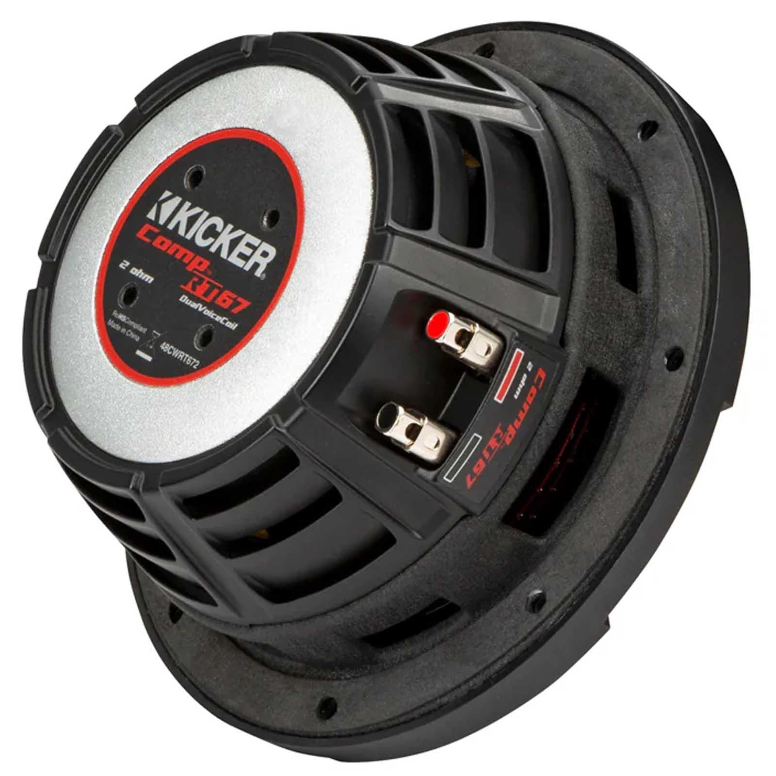 Kicker 48CWRT674 - CompRT 6.75" Slim Shallow Mount Subwoofer DVC 4 Ohm