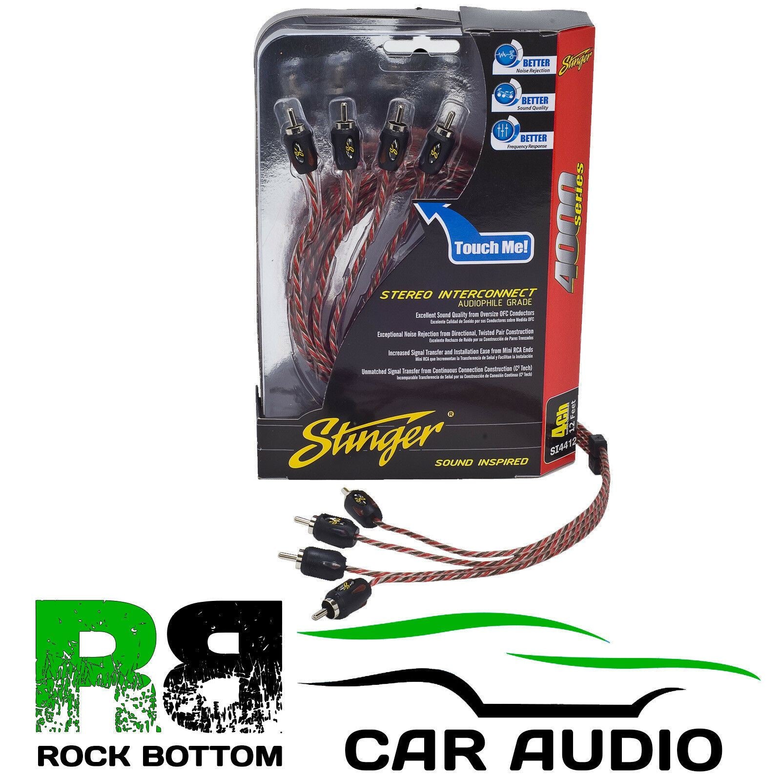Stinger SI4417 4000 Series 5.18 Metre 17Ft 4 Channel Car Stereo Directional Twisted RCA