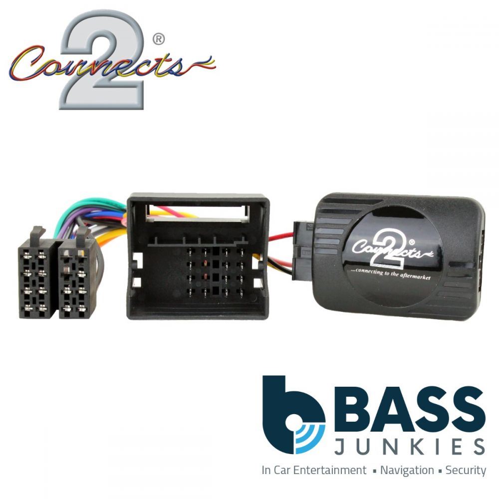 Connects2 CTSBM004.2 - BMW 3 5 Series Mini X3 X5 Z4 Quadlock Car Stereo Radio Steering Wheel Interface Stalk Control & Mobile Phone Button Lead