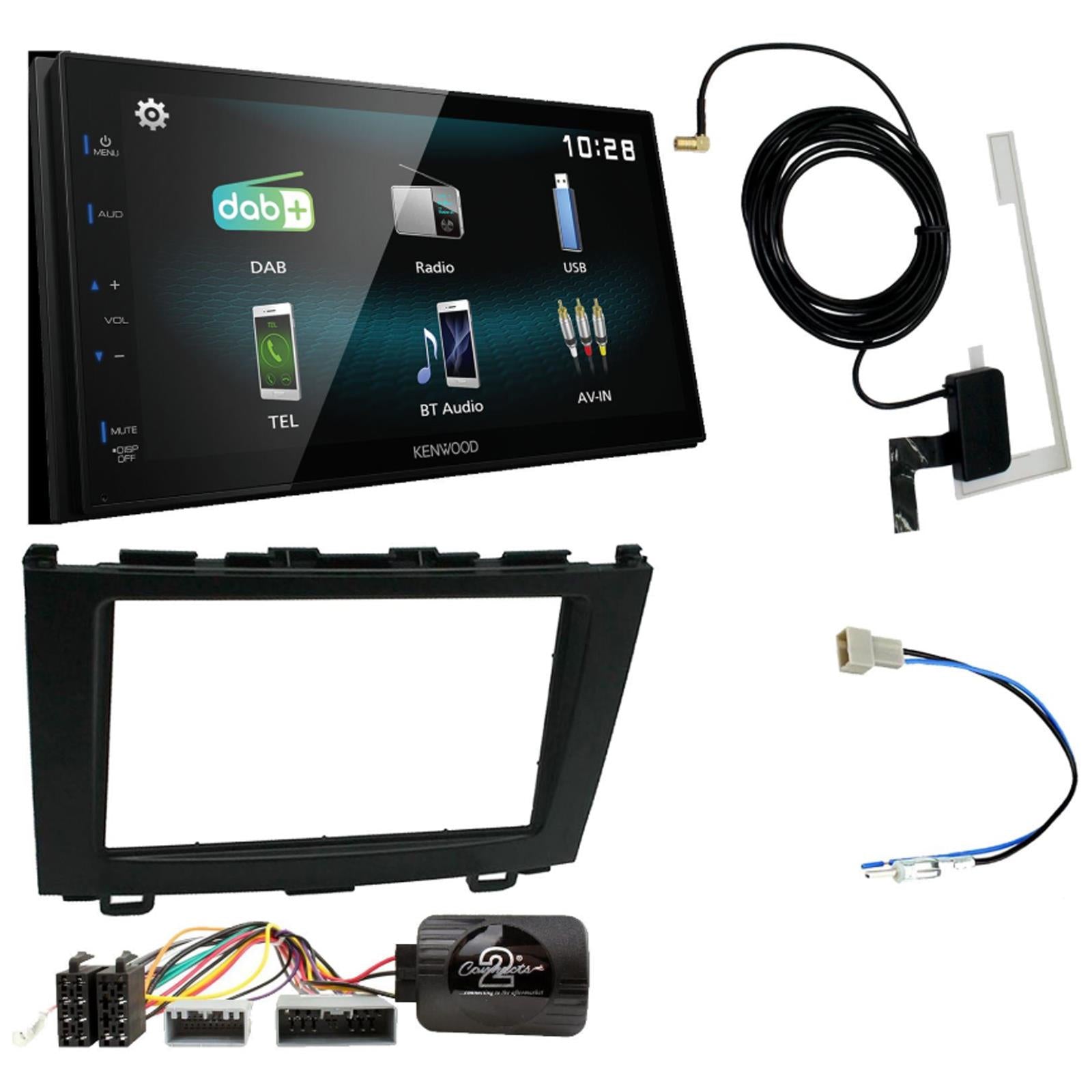 Kenwood DMX-125DAB + Connects2 Double Din + Steering Wheel Controls fits Honda CR-V 2007-09
