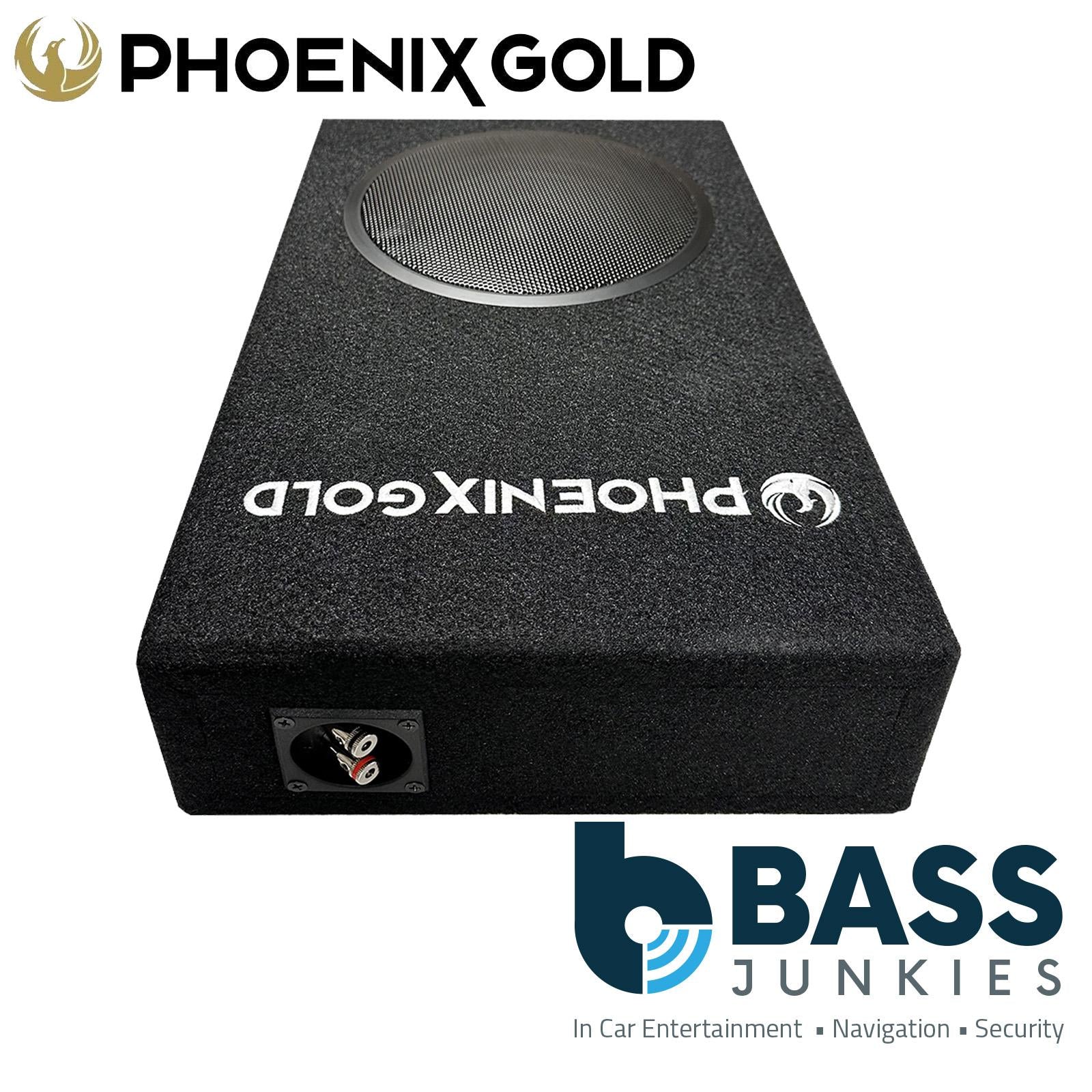 PHOENIX GOLD ZX18PBS 400 Watt Car 8 inch Slim Compact Passive 4 Ohm 200 Watts RMS 88dB Subwoofer Box