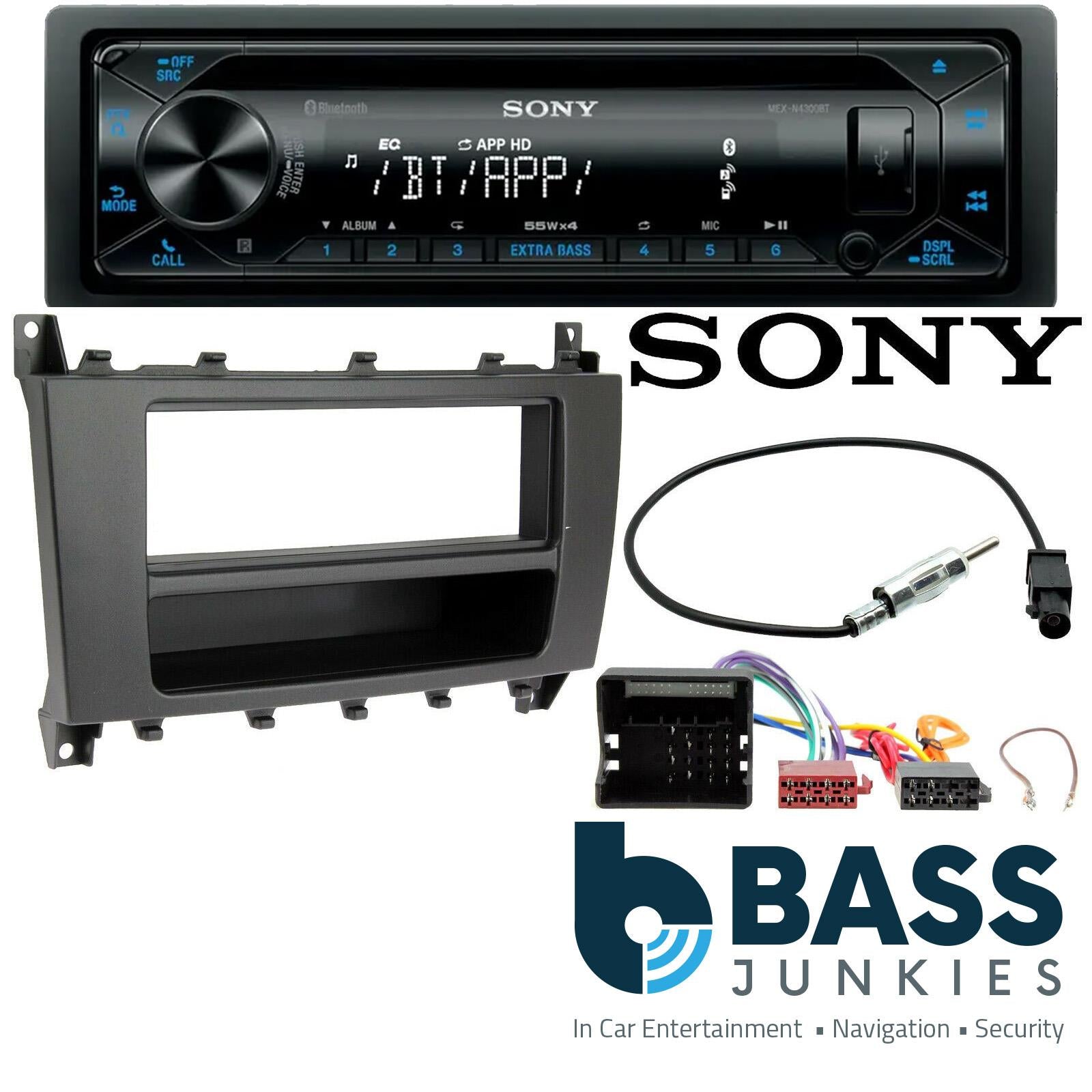 Mercedes C-Class 2004 - 2007 SONY Bluetooth CD MP3 USB Car Stereo & Fascia Kit