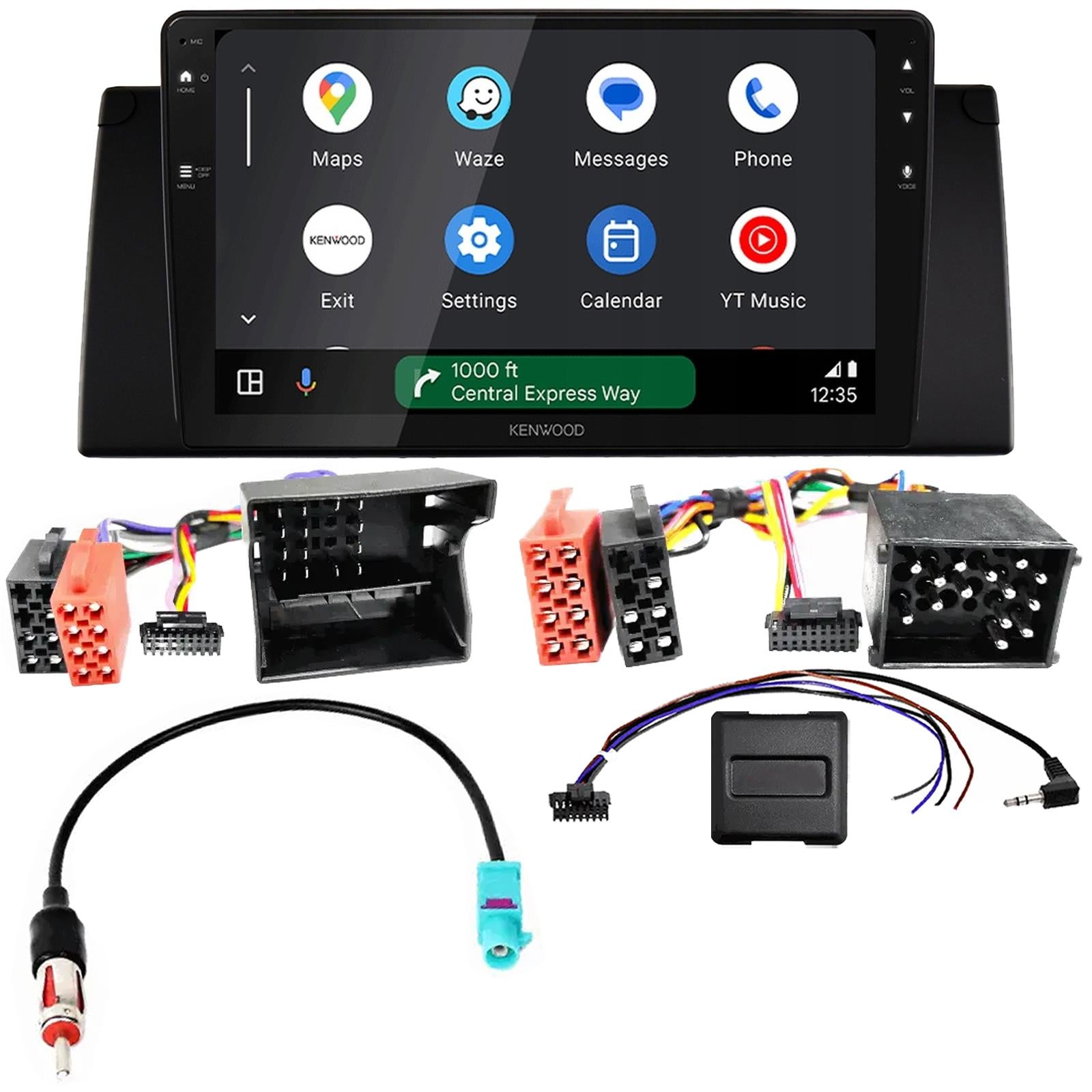 Kenwood 9" CarPlay Android Car Stereo Fascia Stalk Kit For BMW X5 E53 1999 -2006