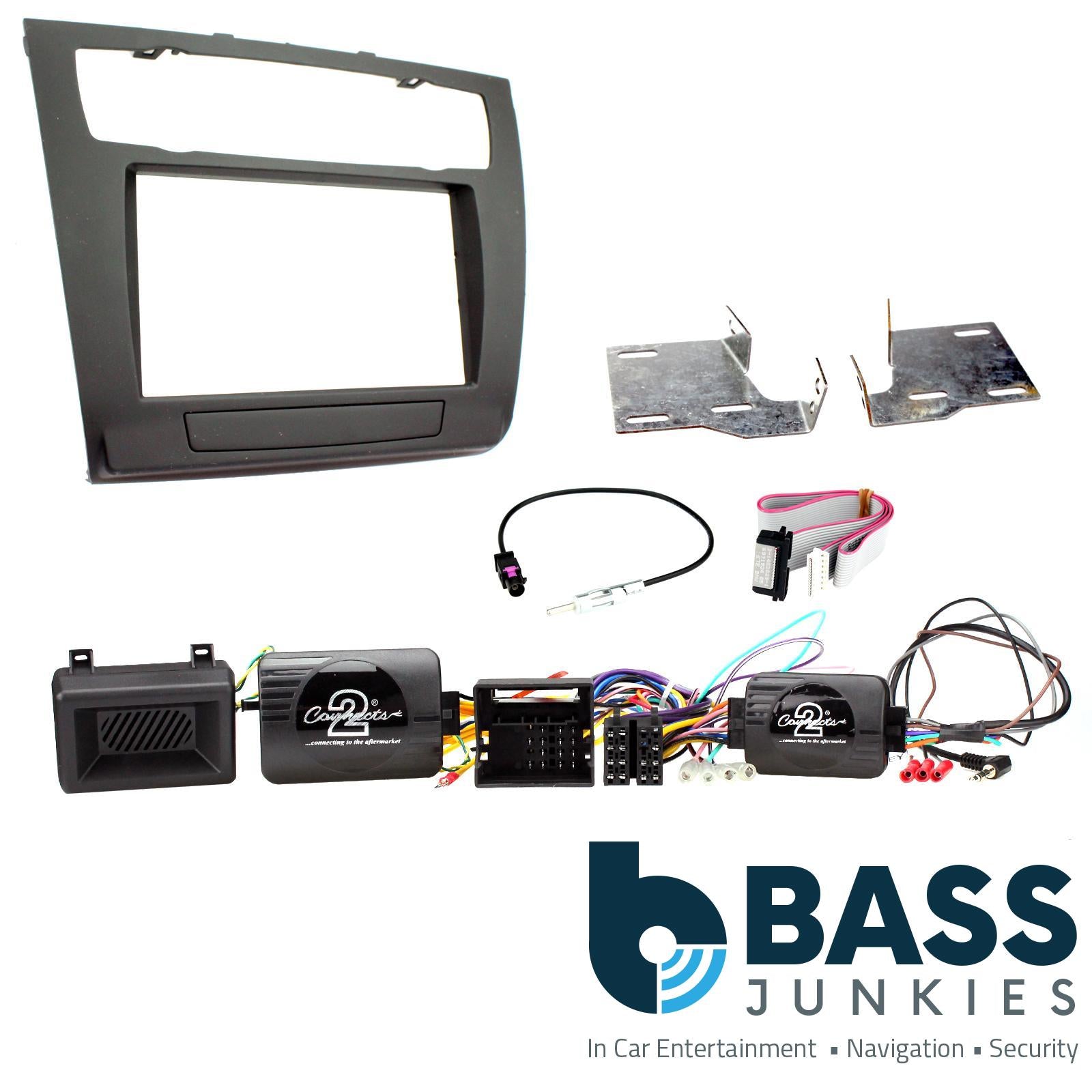 Connects 2 CTKBM08 - BMW 1 Series E81/E82/E87/E88 2007 - 2013 Single Din Facia & Steering wheel Interface Fitting Installation Kit (Automatic A/C)
