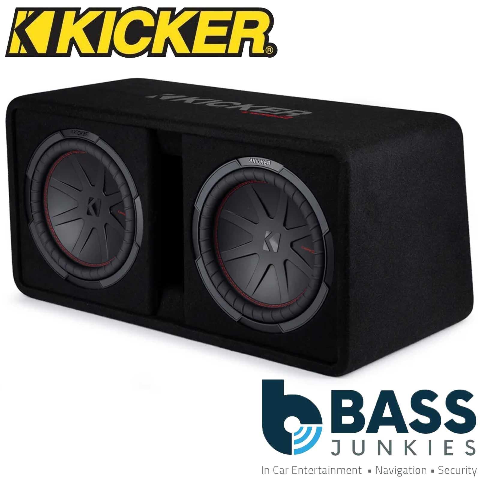 Kicker 48DCWR122 - 2000W Dual 12" CompR Loaded Car Sub Subwoofer Enclosure 2 Ohm