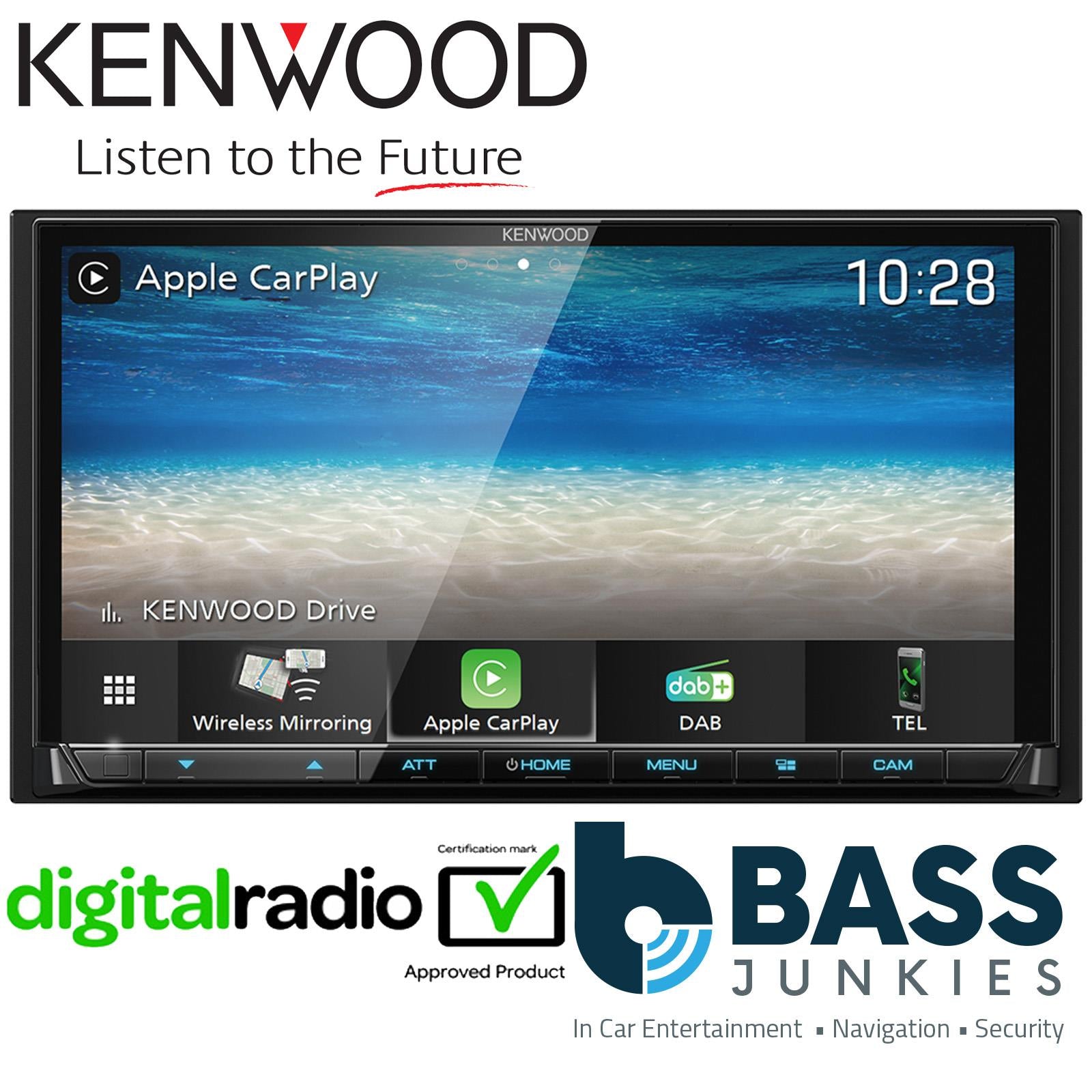 Kenwood DMX-8021DABS Ford Transit V363 2015-21 Fascia Steering Wheel Fitting Kit