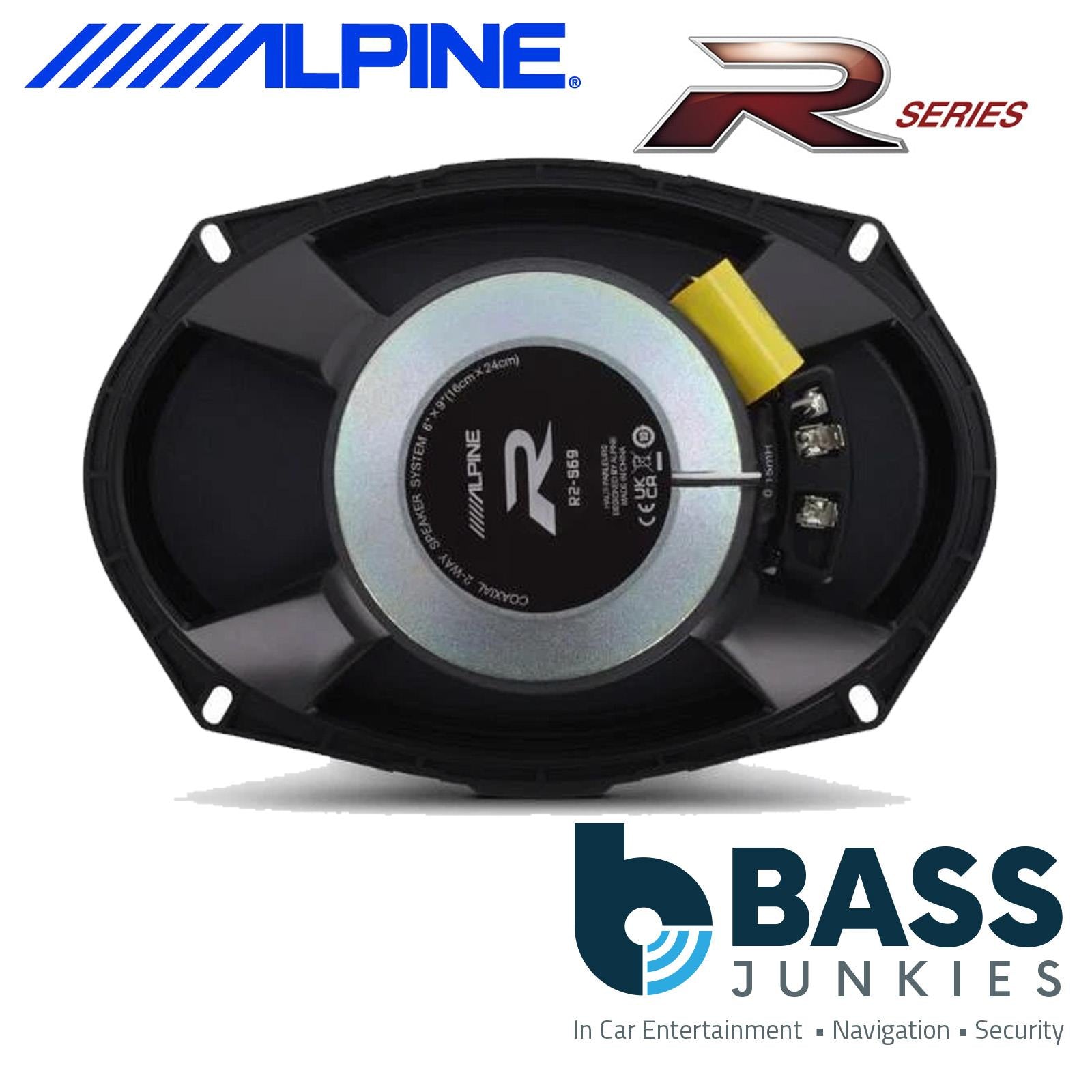 Alpine R2-S69C - 6"x9" 3-Way 600 Watts Car Van Door Shelf Speakers & Tweeters