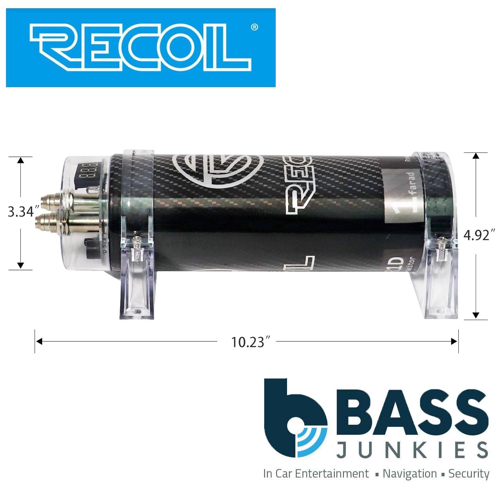 Recoil R1D - 1 Farad 1000 Watt Car Amp Amplifier Digital Power Cap Capacitor