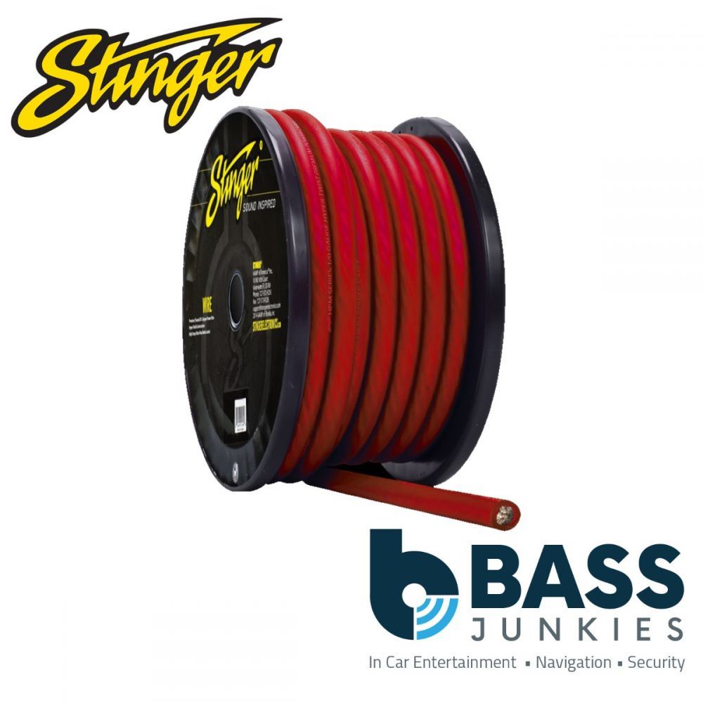 Stinger SPW10TR - 0 AWG Red TRU-SPEC Copper Hyper Twist Ultra Flexible 1 Metre Car Amplifier Power Cable