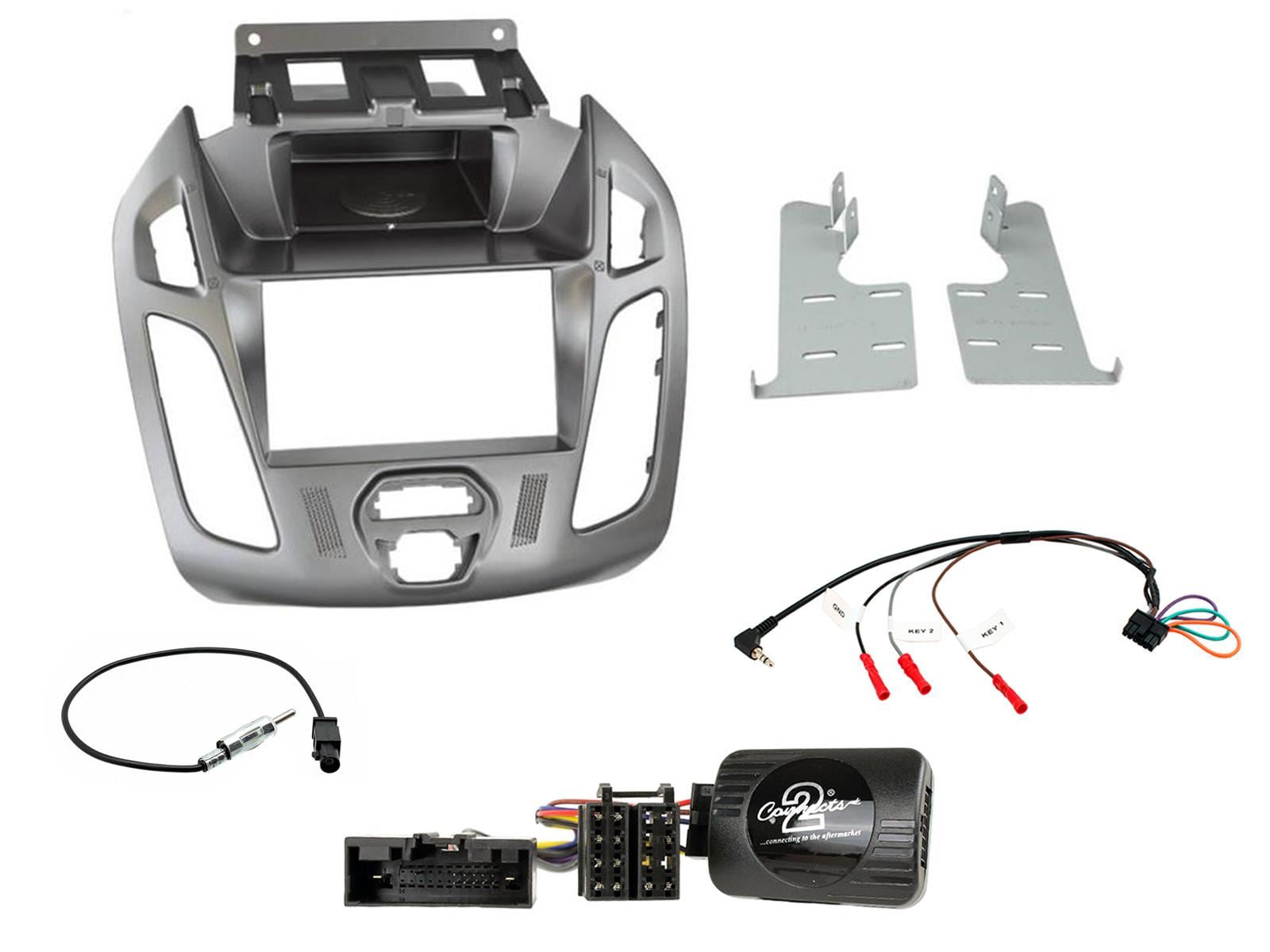 SONY DAB+ Apple | Android Double Din Stereo Fitting Kit + Steering Wheel Stalk Controls to fit Ford Transit-Connect 13-21