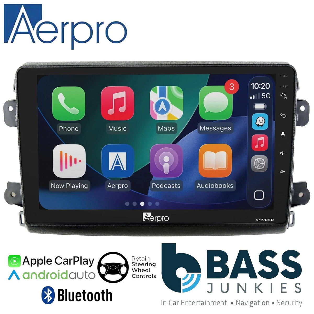 Aerpro 9" DAB CarPlay Android Car Stereo Fitting Kit For Fiat Ducato 21 Onwards