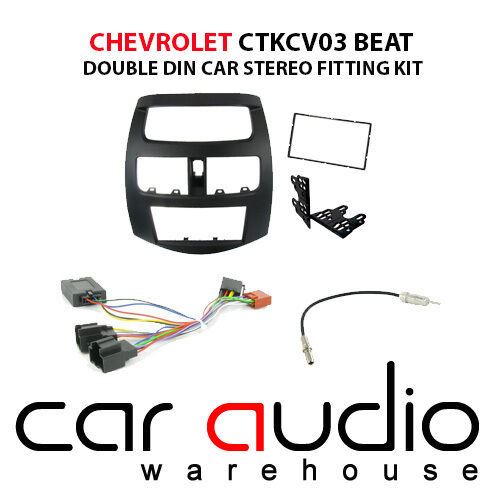 Connects 2 CTKCV03 - Chevrolet Beat/Spark 2010 - 2012 Double Din Facia & Steering wheel Interface Fitting Installation Kit