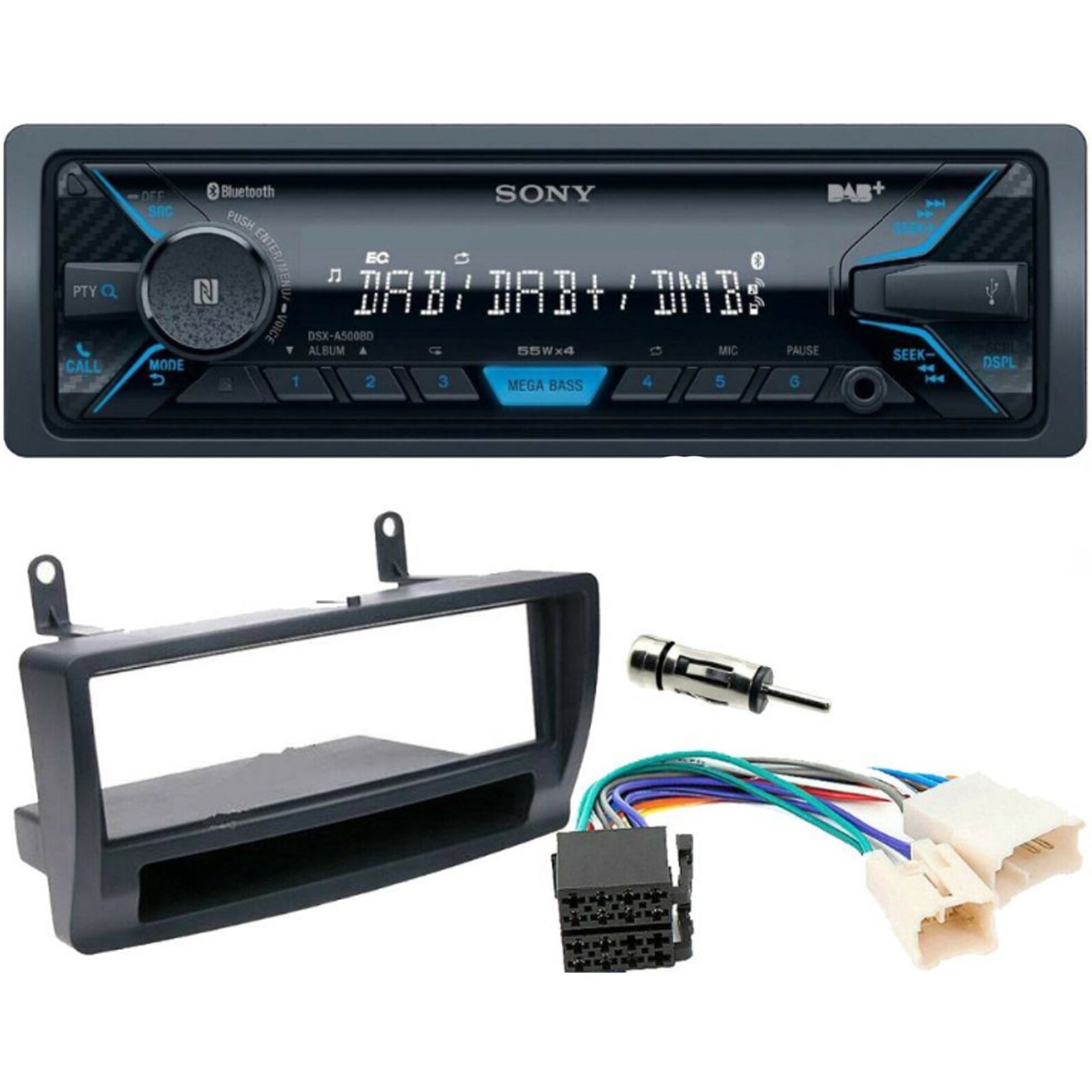Toyota Corolla 2002-07 Sony Bluetooth DAB AUX Car Stereo ISO Wiring Kit