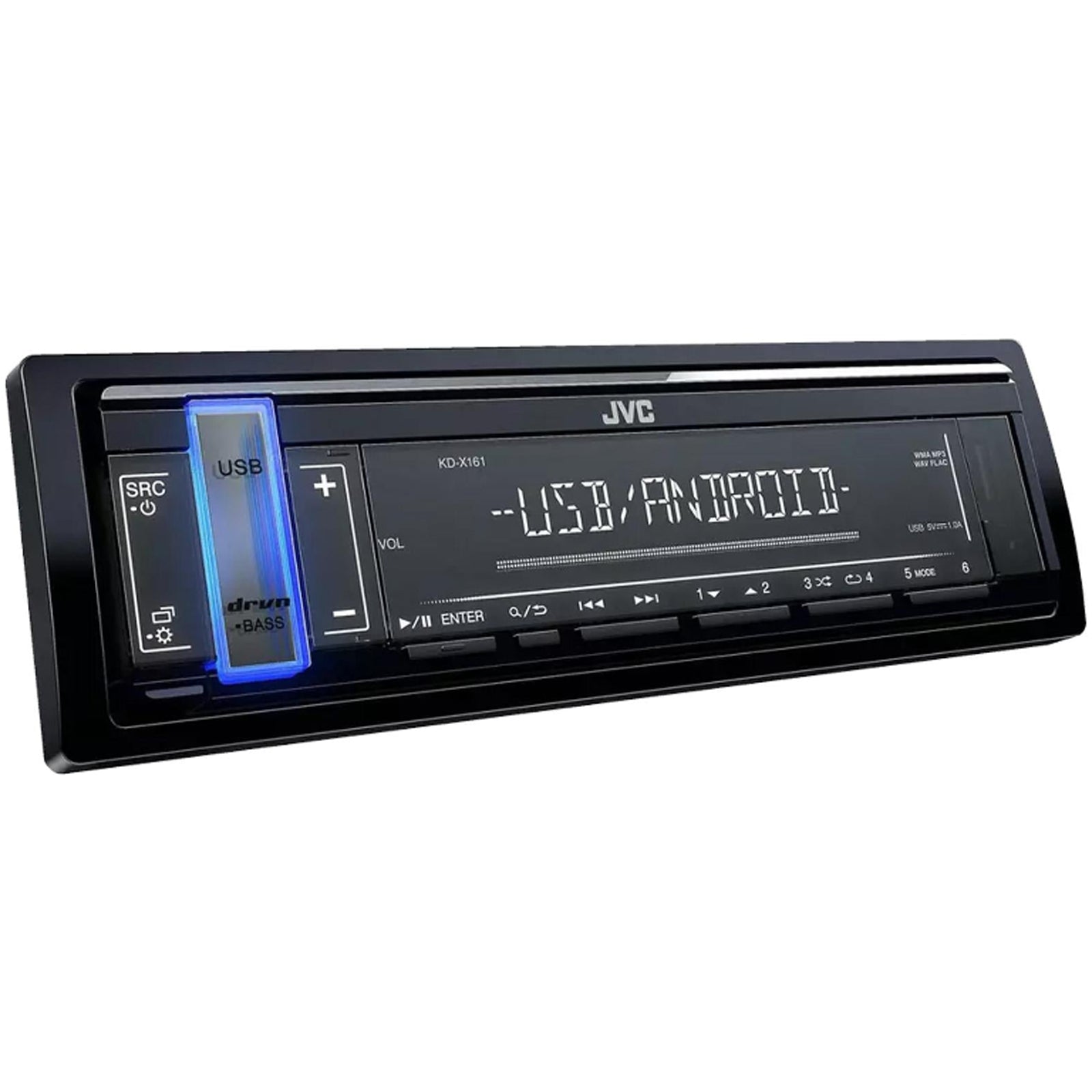 JVC KD-X161 Mechless Front USB AUX Car Stereo Face Off & Multi Colour Display