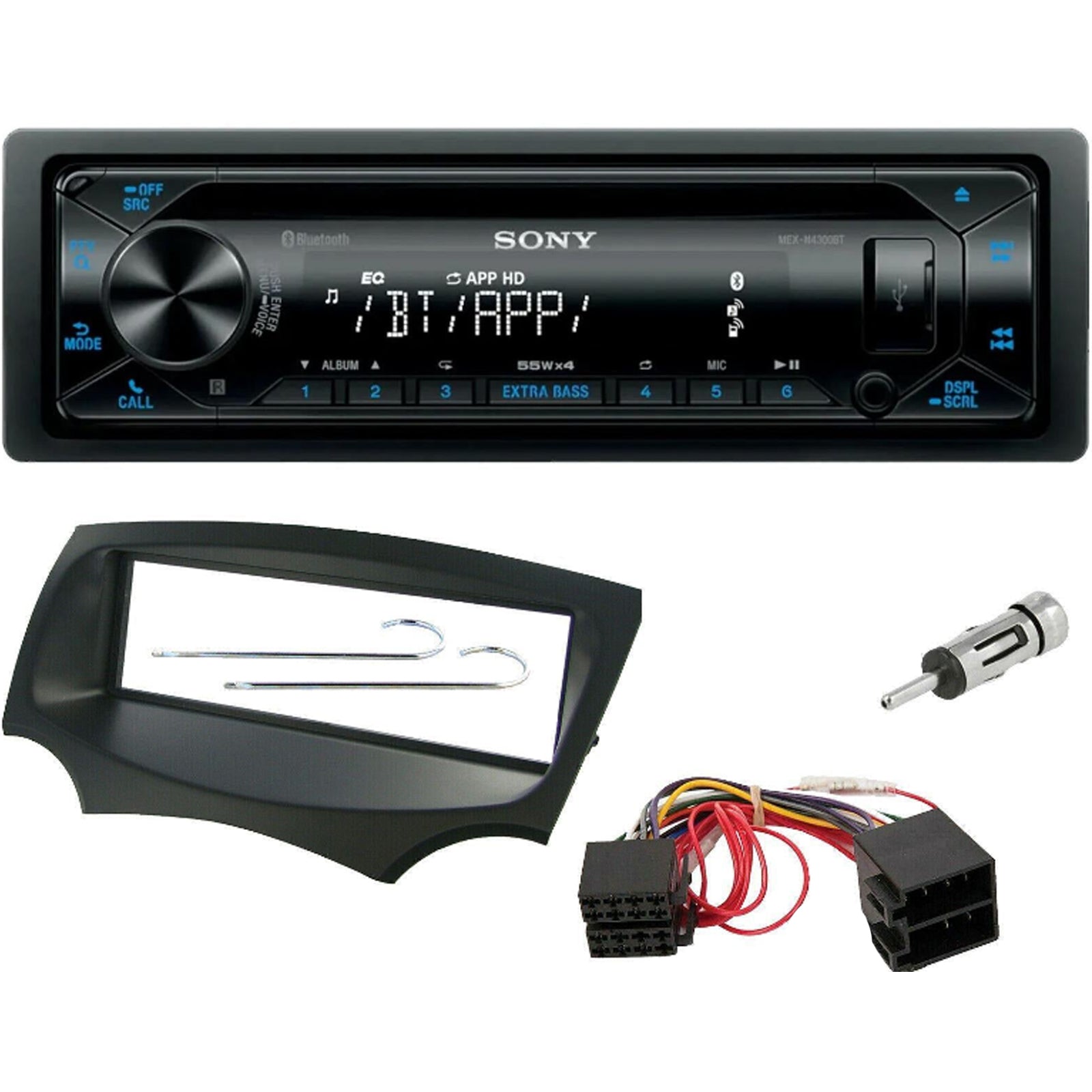 Ford KA MK2 2009 On Sony Bluetooth CD AUX Car Stereo ISO Wiring Fitting Kit
