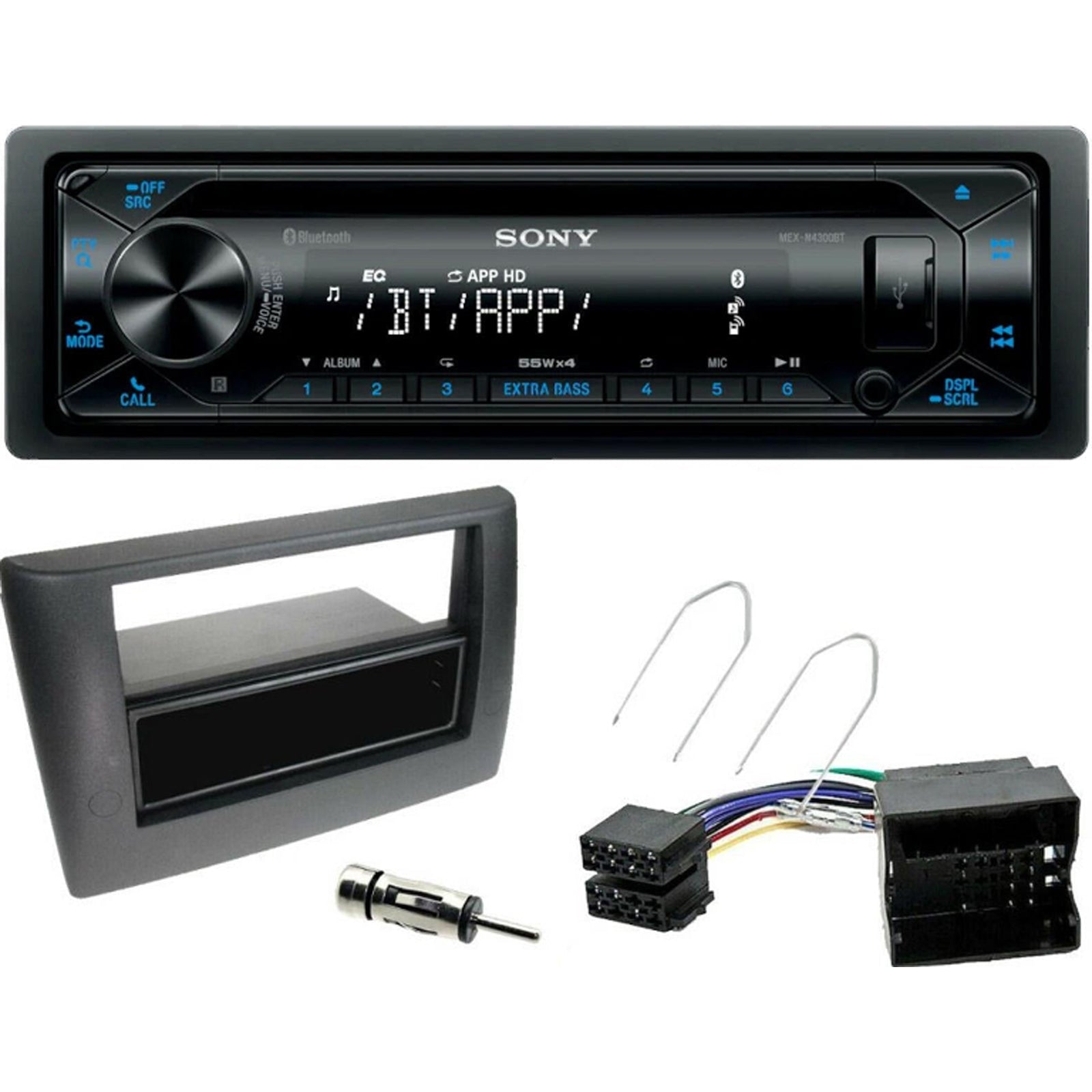 Fiat Stilo 2001-2008 Sony Bluetooth CD AUX Car Stereo ISO Wiring Fitting Kit