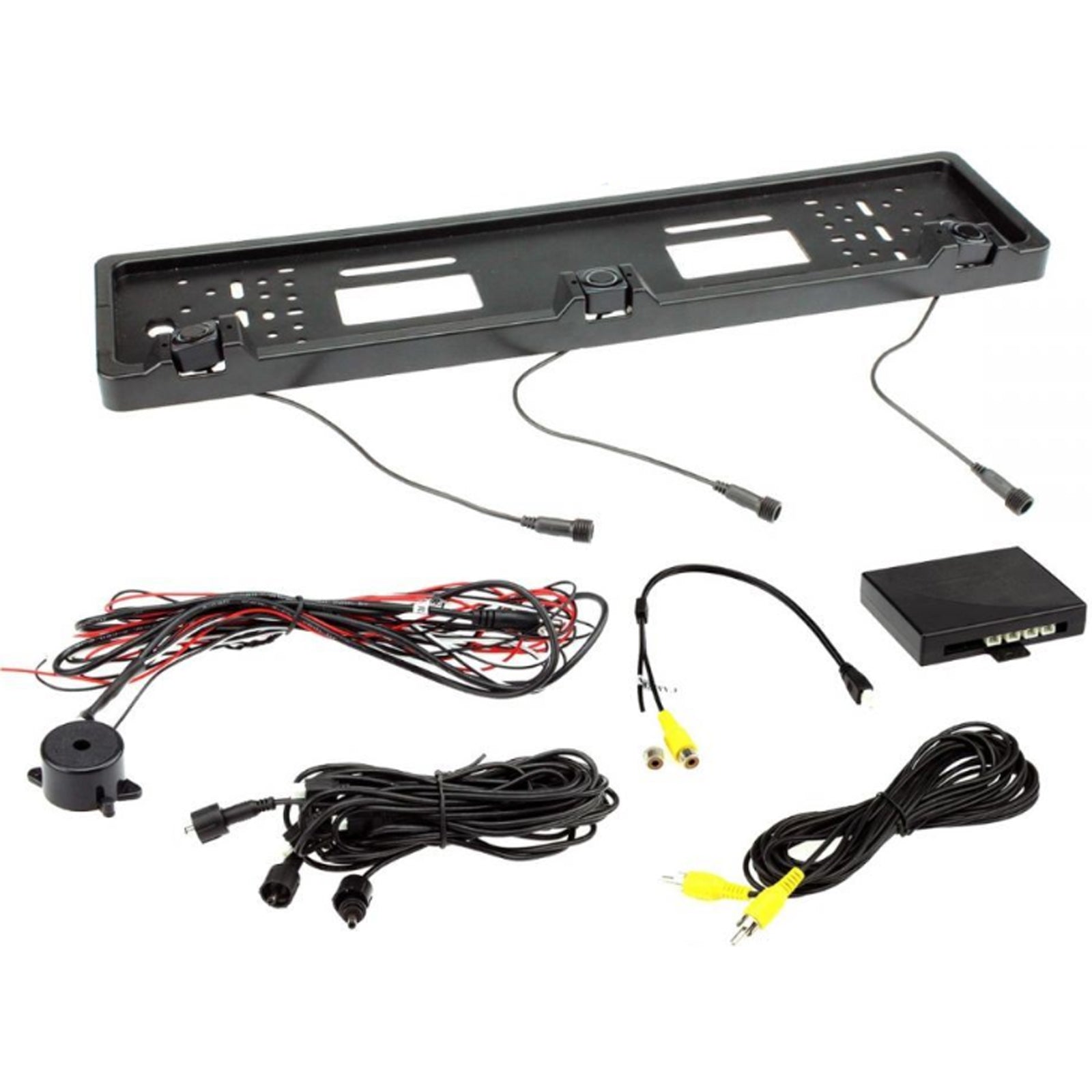 Connects2 Vision NUMBERPLATE-PS - Universal Car Van Rear Reversing Reverse Parking 3 Eye Sensors & Number Plate Surround Kit