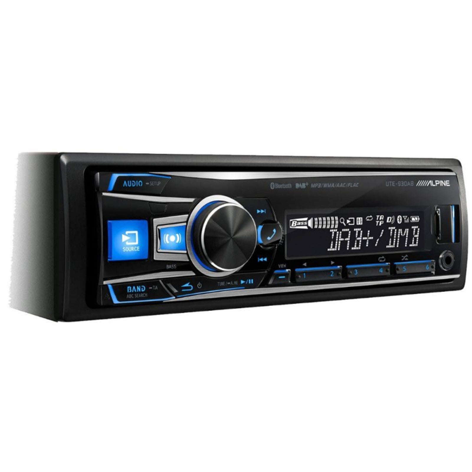 Alpine UTE-93DAB - Mechless DAB Bluetooth USB AUX In Car Stereo Player 50 Watts x 4