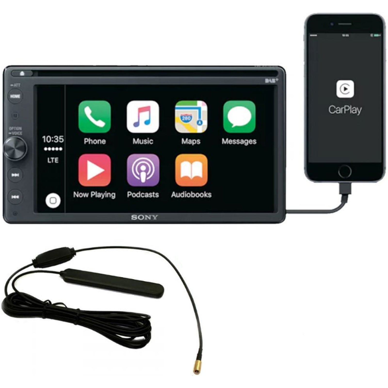 Sony XAV-AX205DB 6.4 DAB CD MP3 DVD CarPlay Bluetooth Android Iphone Car Stereo