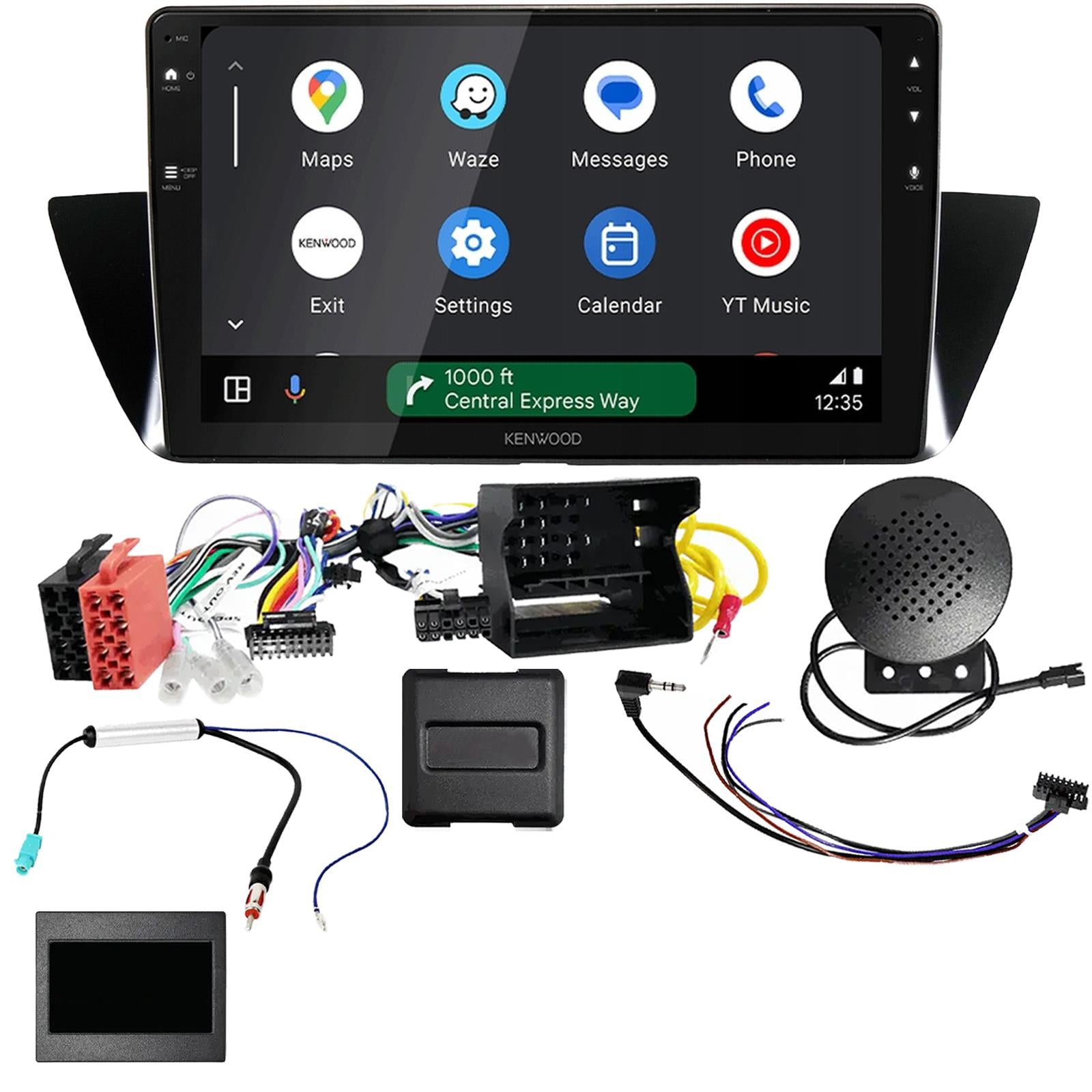 Kenwood 9" CarPlay Android Car Stereo Fascia Steering Kit For BMW X1 2010 - 2014