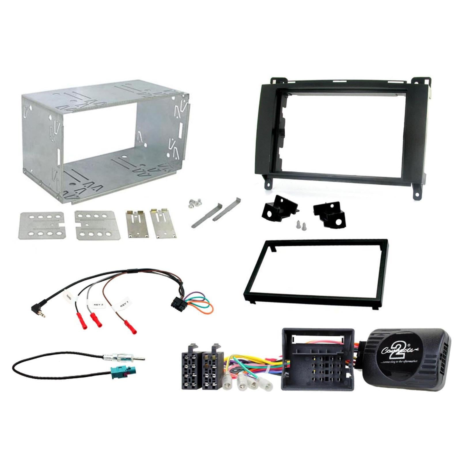 Double Din Stereo Fitting Kit + Steering Controls fits Mercedes A-Class 2004-12
