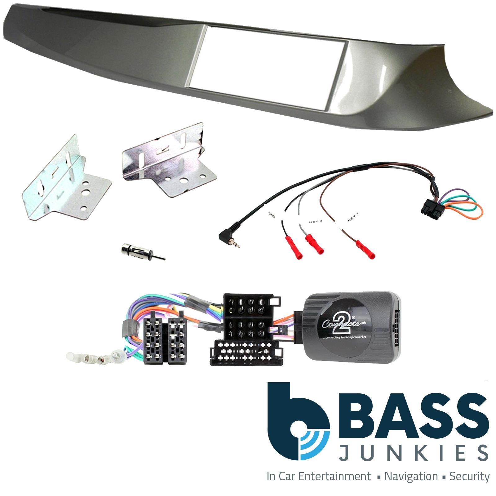 Connects2 CTKAR03 Alfa Romeo Giulietta 2010 On Car Stereo Silver Fascia Steering Wheel Kit
