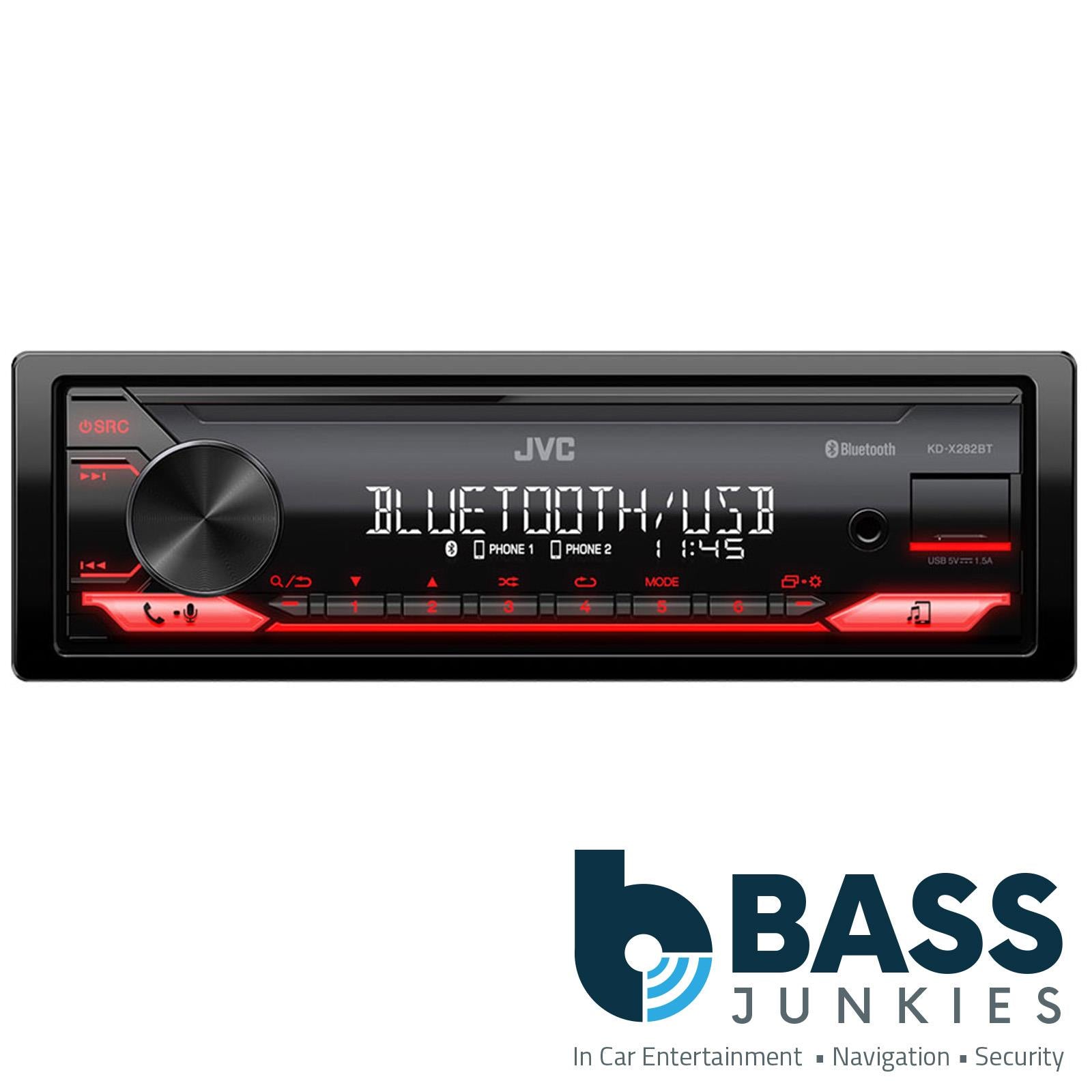 JVC KD-X282BT Mechless Digital Media Receiver with Bluetooth Front USB/AUX Input