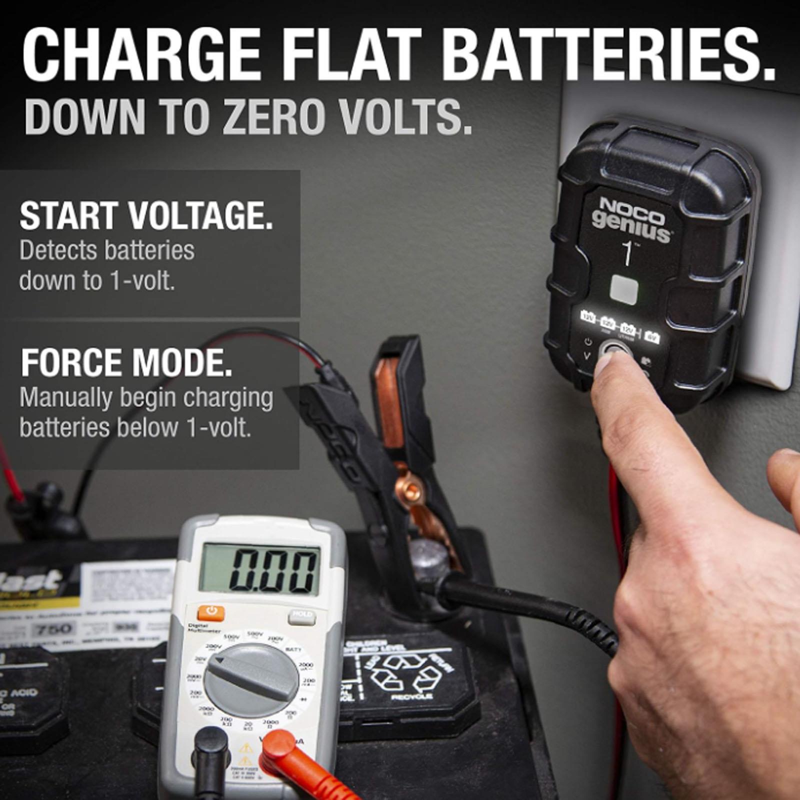 NOCO GENIUS1UK - 1A Smart Battery Charger 6V 12V Lithium AGM EFB Gel