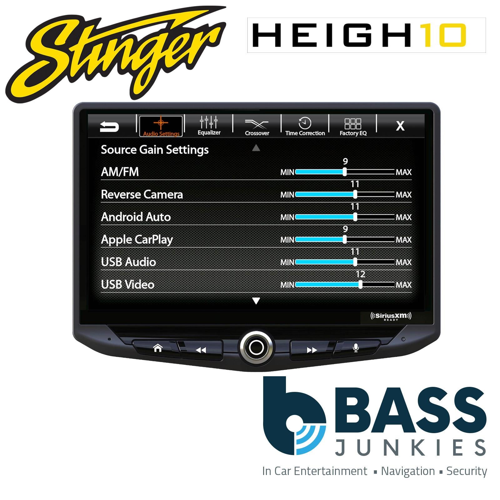 Stinger HEIGH10 10" Floating Touchscreen Bluetooth DAB CarPlay Android Car Stereo