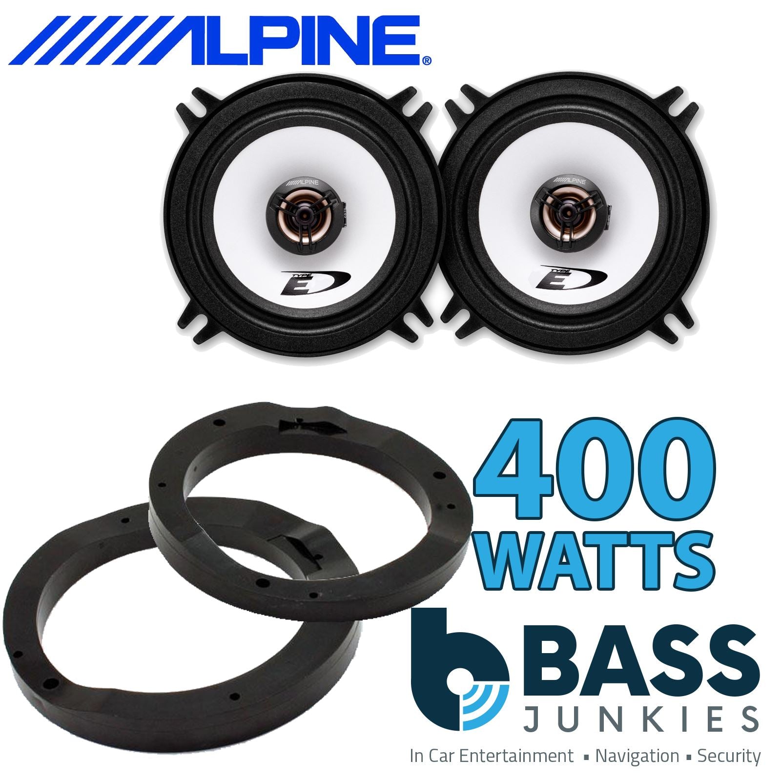 Alpine SXE-1325S 2-Way 130mm/13cm/5.25" Coaxial Speakers (Per Pair 400 Watts) Fits Mercedes E-Class 1996-02