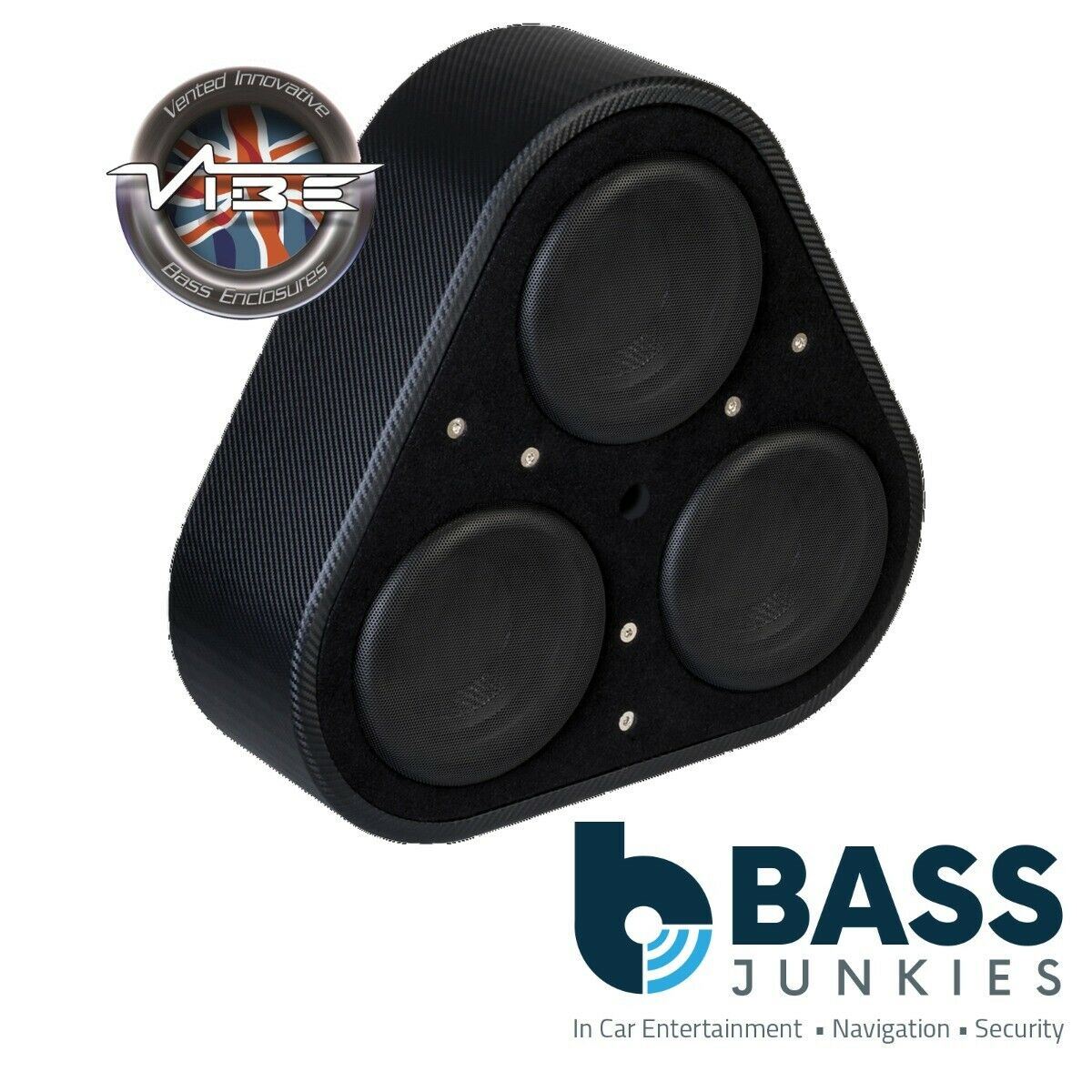 Vibe BLACKAIRP8-V6 8" 20cm 1500 Watts BlackAir Compact Passive Triangular Car Subwoofer Enclosure