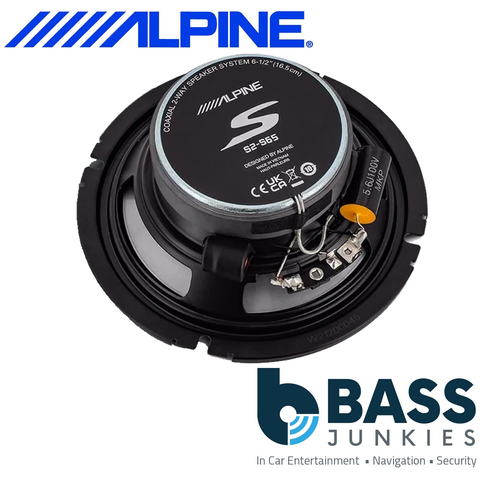 Alpine S2-S65 - 480 Watts a Pair 2 Way 6.5" 17cm Coaxial Car Van Door Speakers