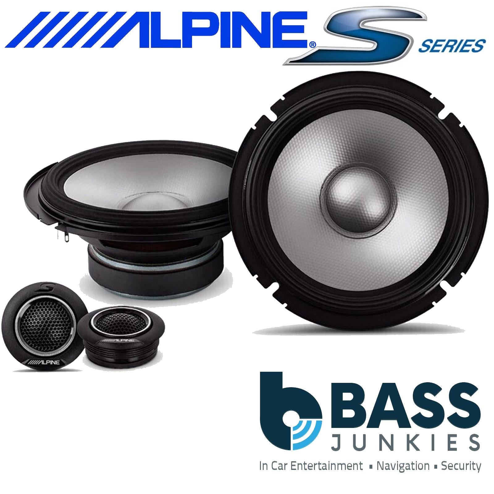 Alpine S2-S65C -480 Watts a Pair 2 Way 6.5" 17cm Component Kit Car Door Speakers