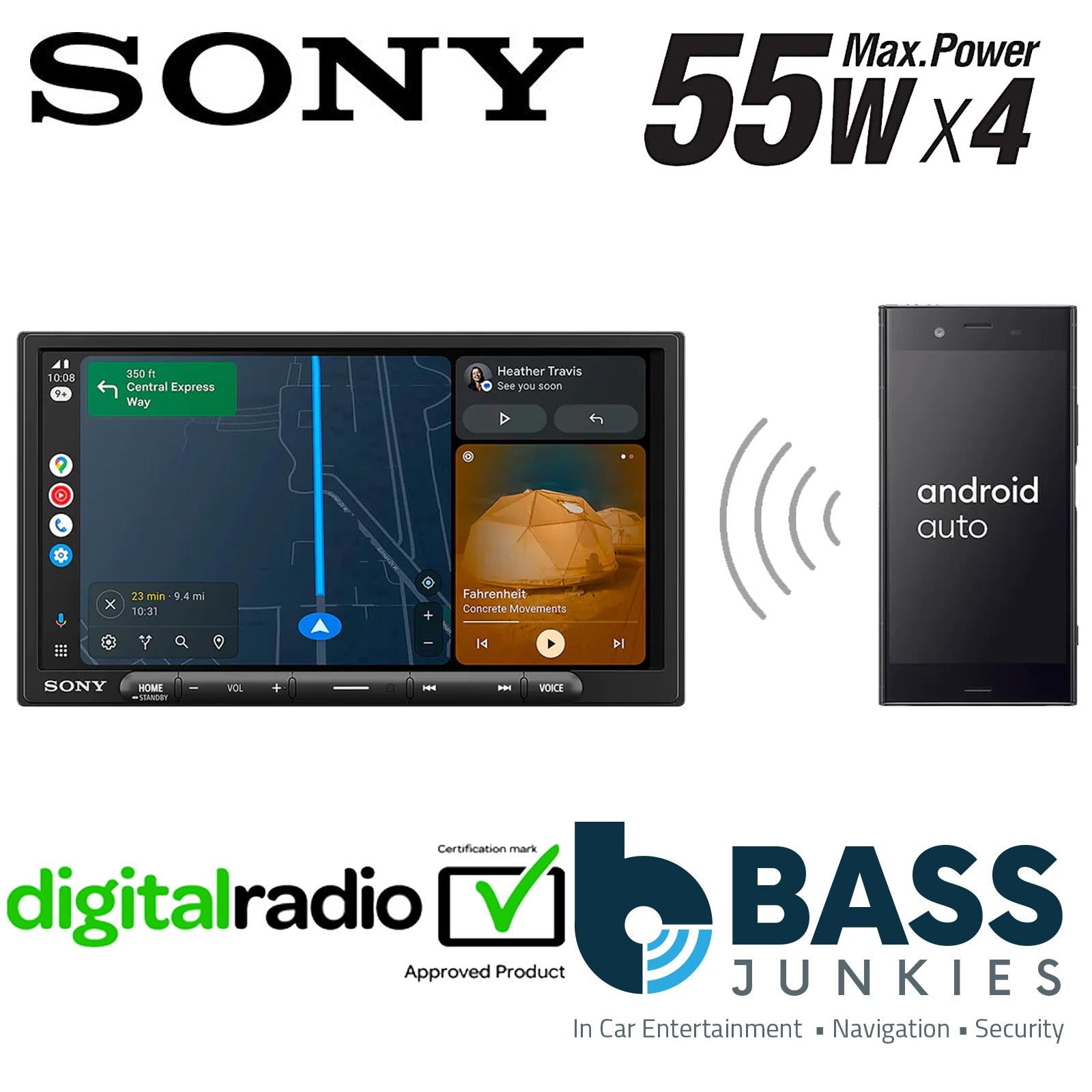 Sony XAV-AX4050 6.95" Wireless CarPlay Bluetooth DAB+ Android Car Stereo Screen