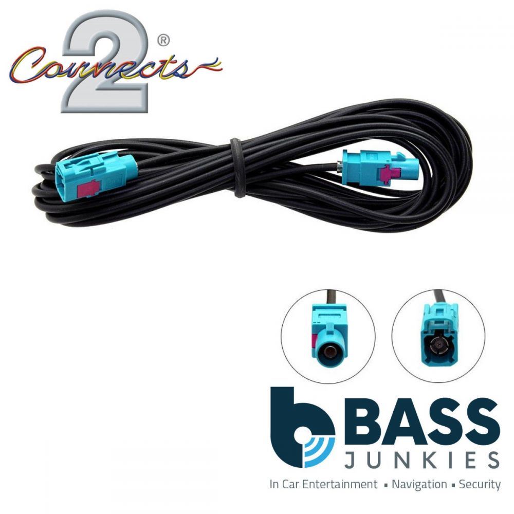 Connects2 CT27AA119 - Car Stereo 5 Meter Male Fakra to Female Fakra Extension Aerial Adaptor