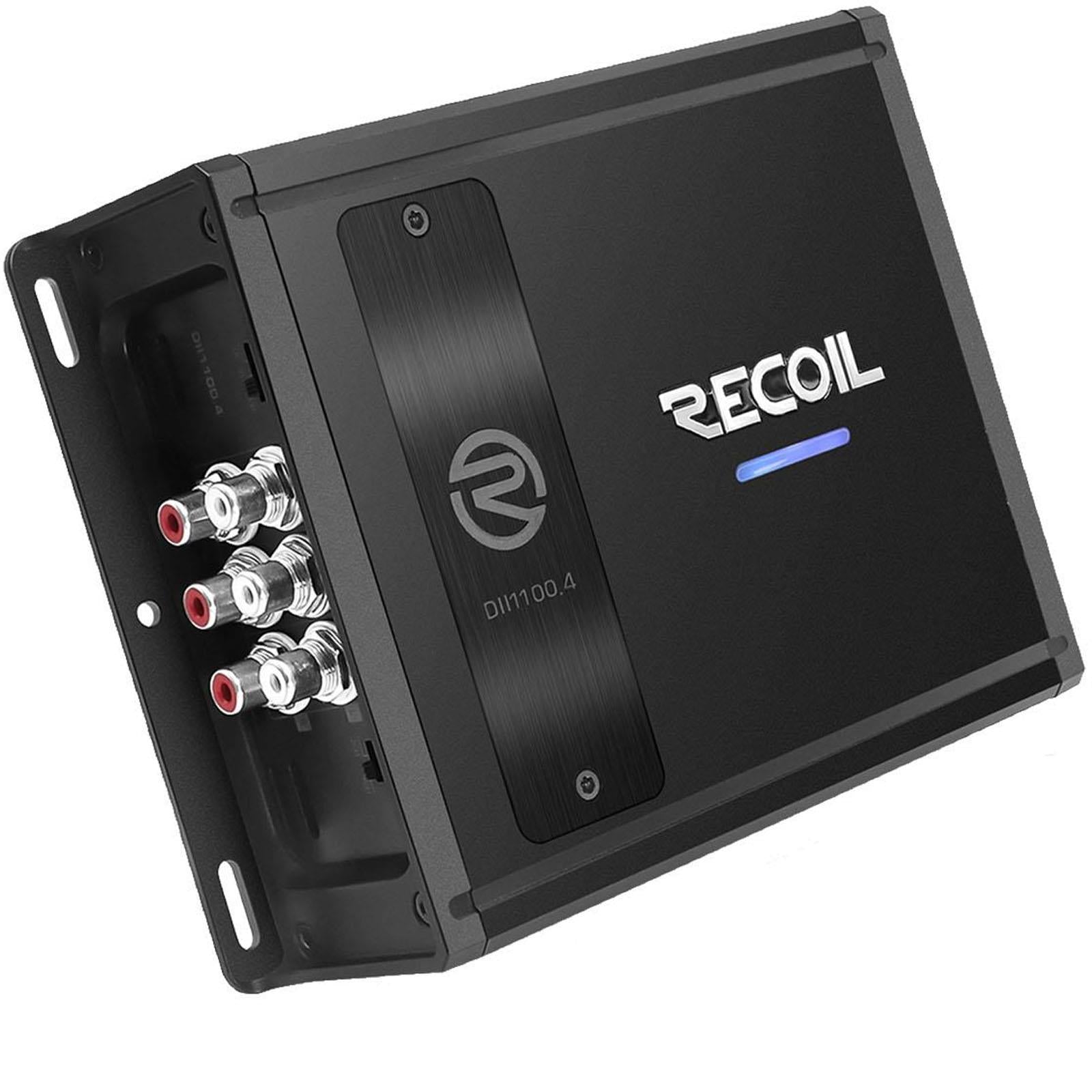 Recoil DII1100.4 - 1100 Watts 2-4 Ohm Stable Class D 4 Channel Car Amp Amplifier