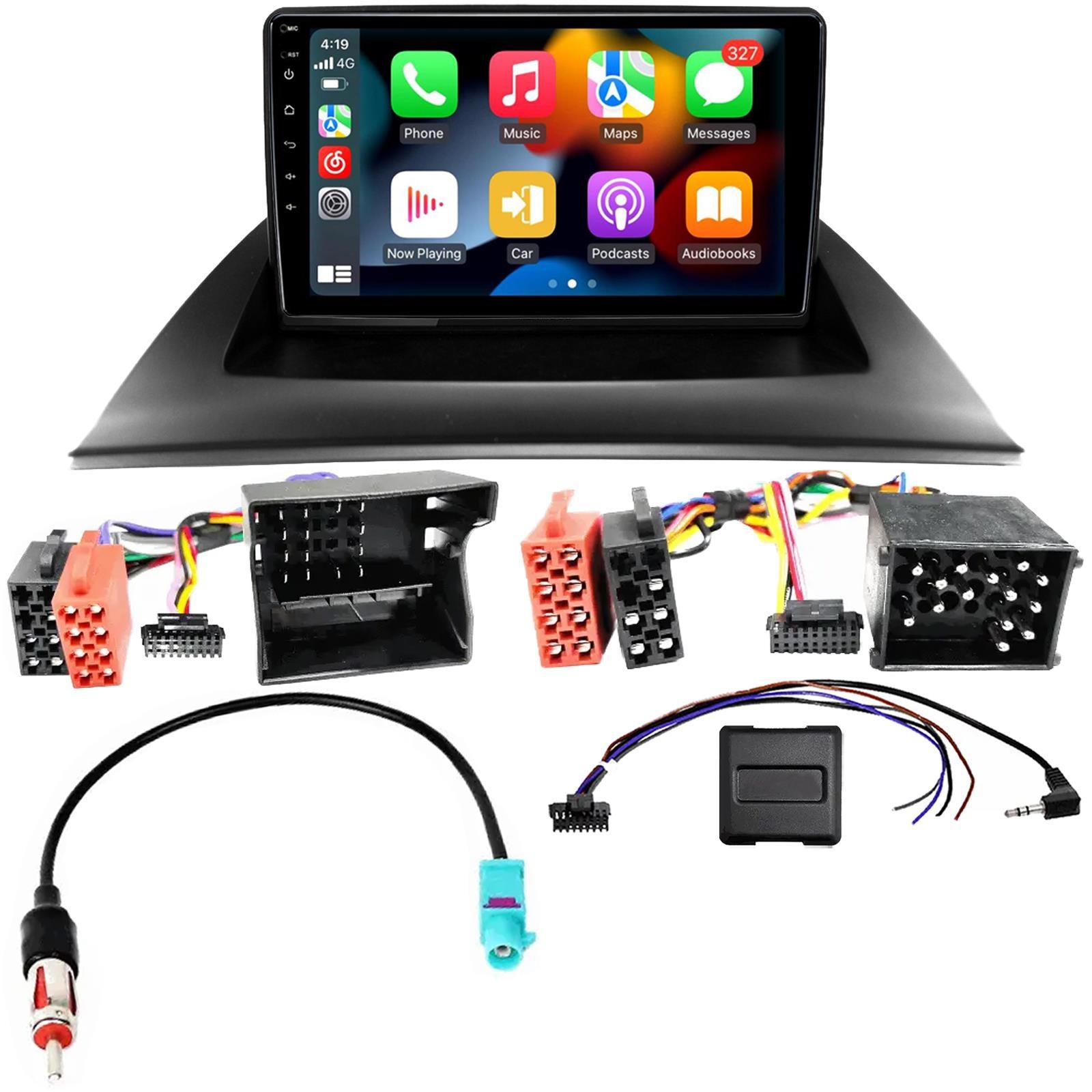 UPGRADED 9" CarPlay Android Car Stereo & Fascia Steering Kit For BMW X3 2006-2010