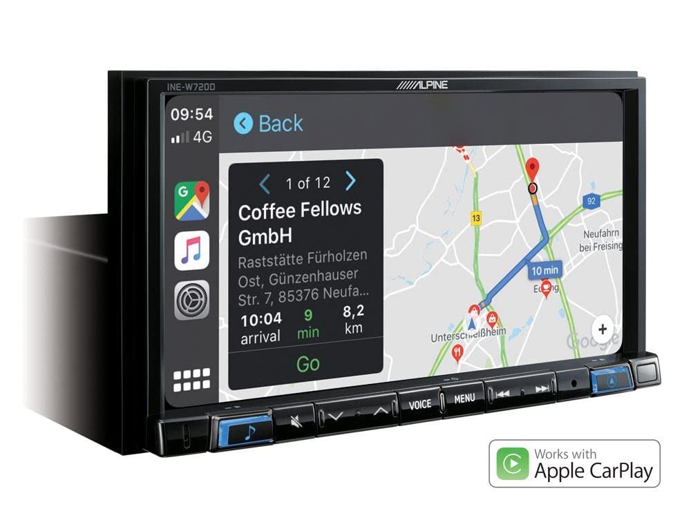 Alpine INE-W720D 7" Touch Screen Mechless Media Stereo with DAB+|USB|iGo Primo Navigation|Bluetooth|USB|HDMI|iPhone Apple CarPlay|Android Auto|GPS|Voice Control|Data-Bus Connectivity|1 Din Chassis