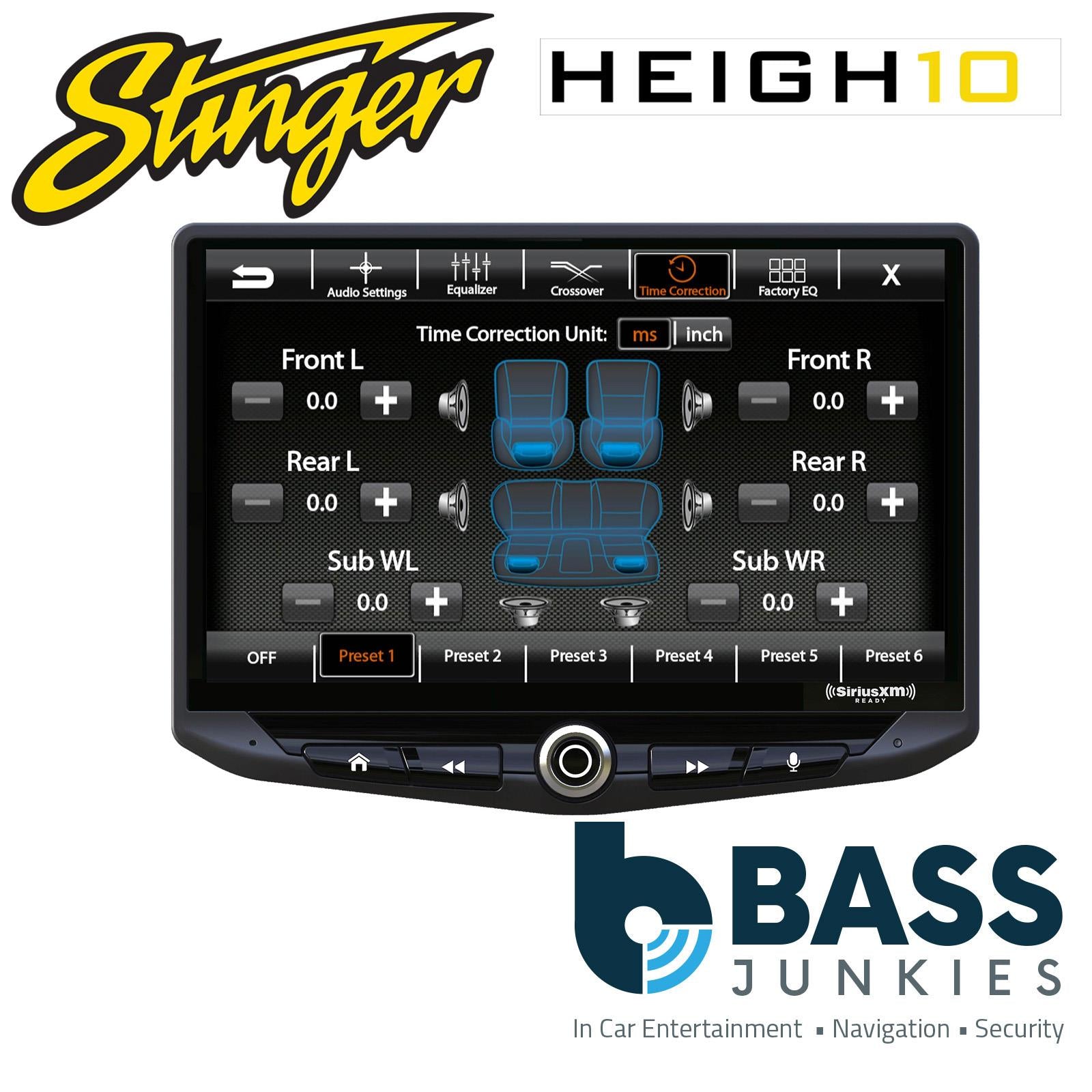 Stinger HEIGH10 10" Floating Touchscreen Bluetooth DAB CarPlay Android Car Stereo