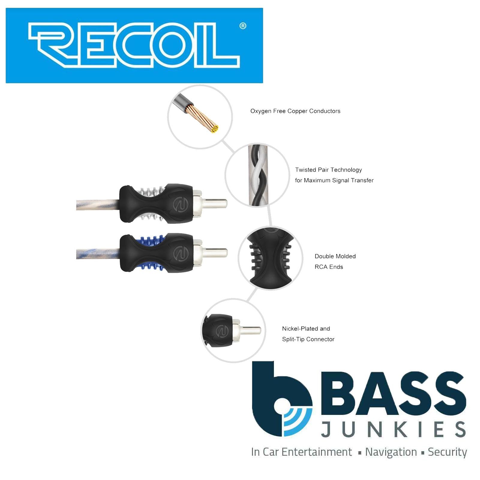 Recoil RCI212 - 3 Meter 2-Channel Oxygen-Free Copper Noise Reduction RCA Phono