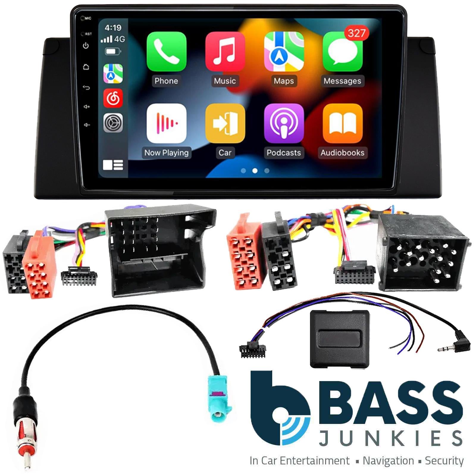 UPGRADED 9" CarPlay Android Car Stereo & Fitting Kit For BMW X5 E53 1999 -2006