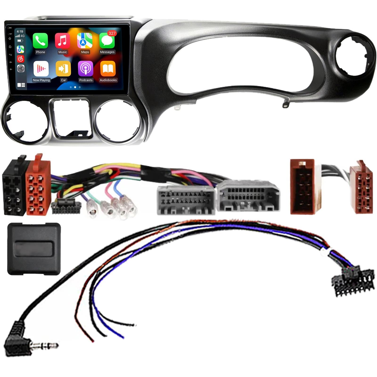 UPGRADED 9" CarPlay Android Car Stereo Kit For Jeep Wrangler Rubicon RHD 2011-2014