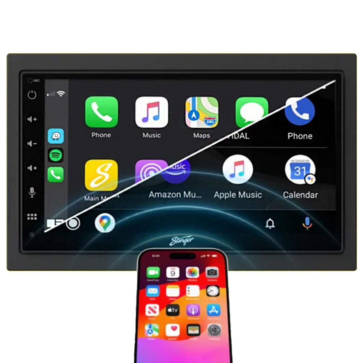 Stinger IE268E 6.8" Touchscreen Apple CarPlay Android Auto BT DAB Car Stereo
