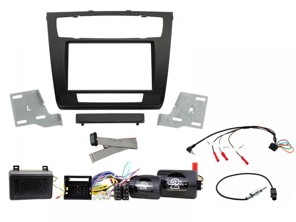 Connects 2 CTKBM08 - BMW 1 Series E81/E82/E87/E88 2007 - 2013 Single Din Facia & Steering wheel Interface Fitting Installation Kit (Automatic A/C)