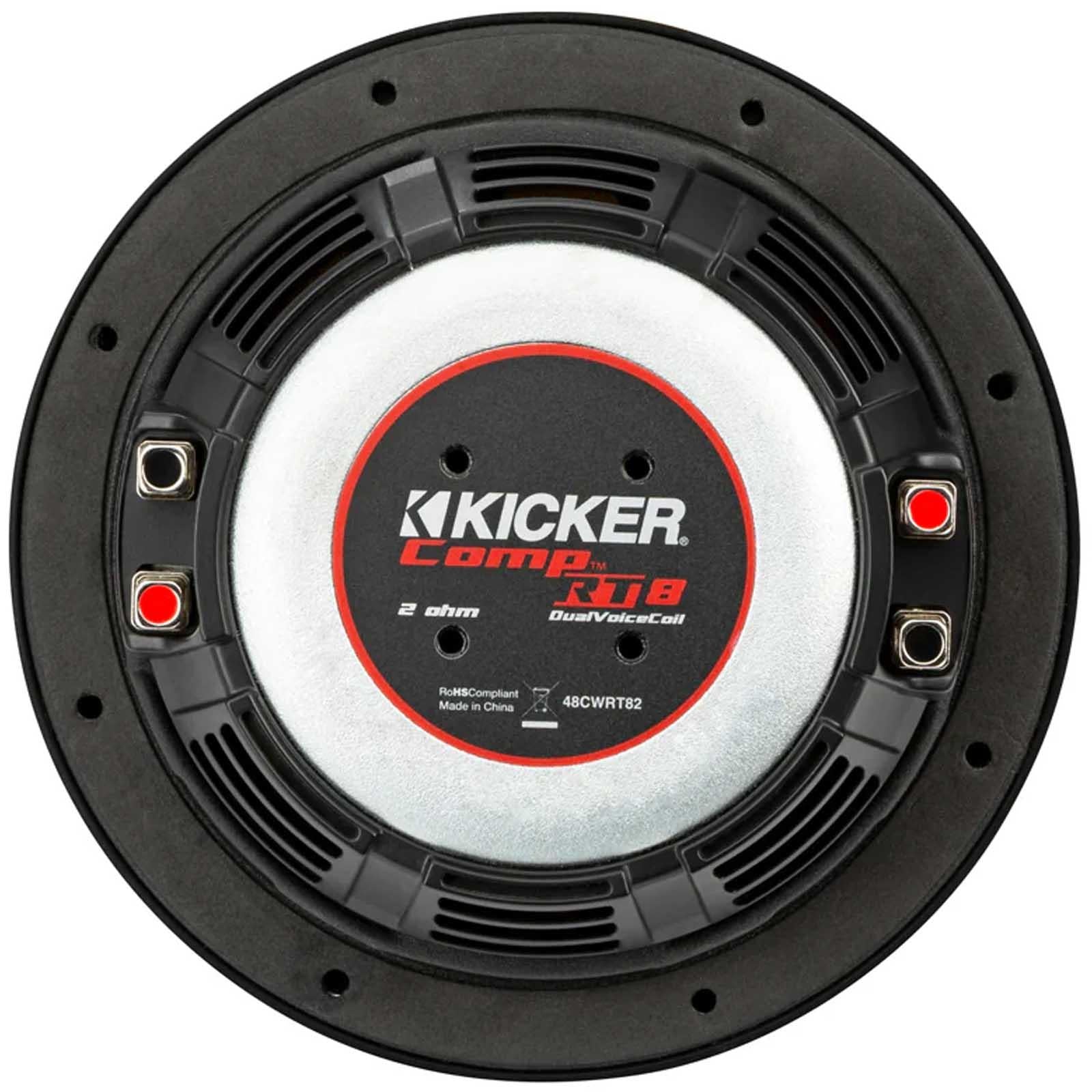 Kicker 48CWRT84 - CompRT 8" Slim Shallow Mount Subwoofer DVC 4 Ohm