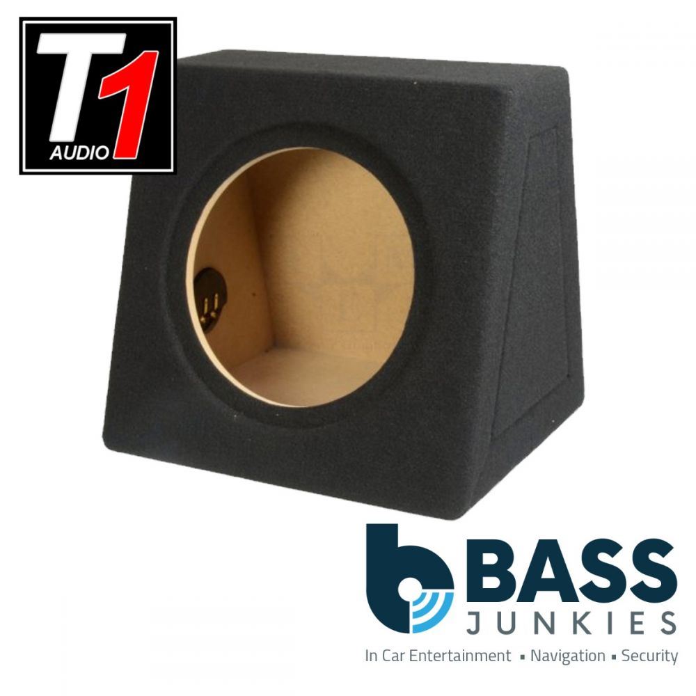 T1 Audio - 10" 25cm 250mm Sealed Enclosure Fully Carpeted MDF Car Sub Subwoofer Bass Box - Black